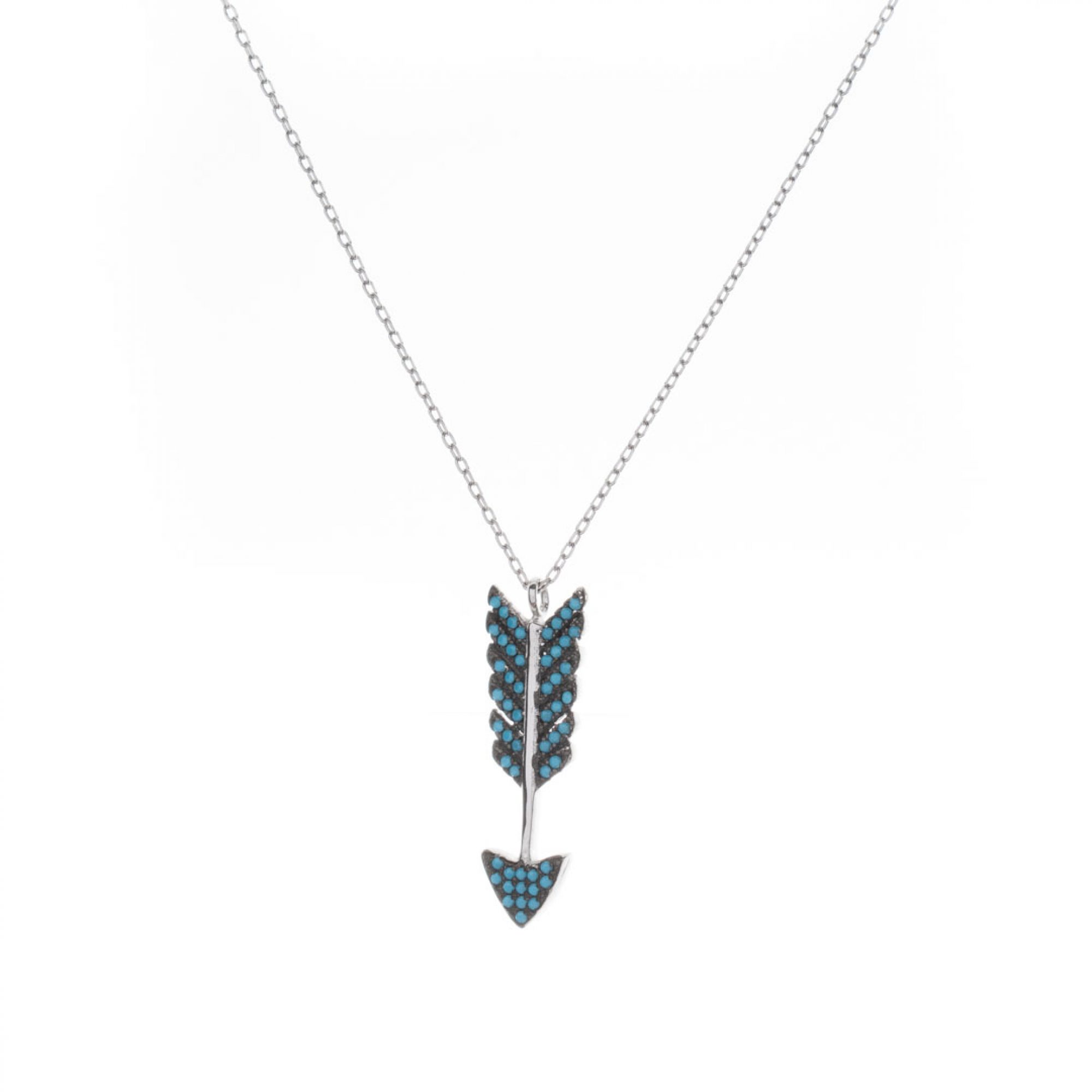 Arrow necklace with turquoise stones