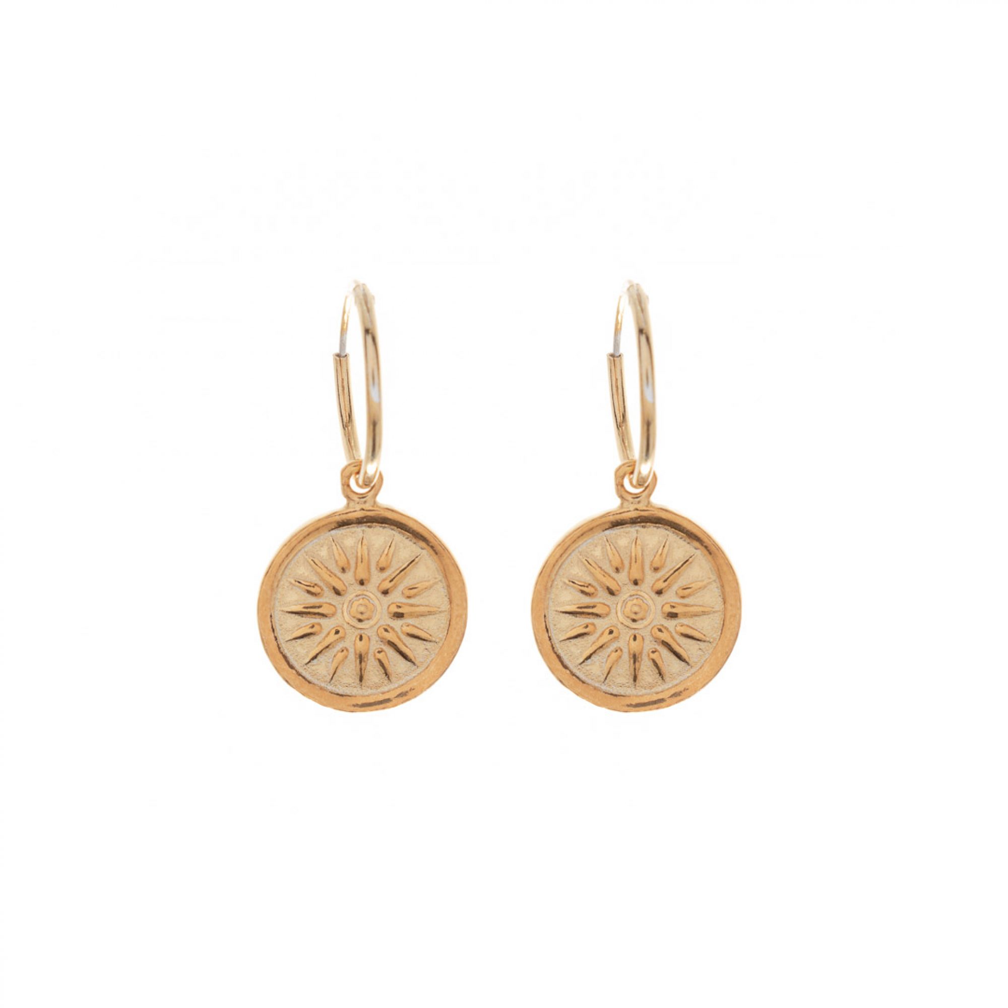 Gold plated Vergina star dangle earrings