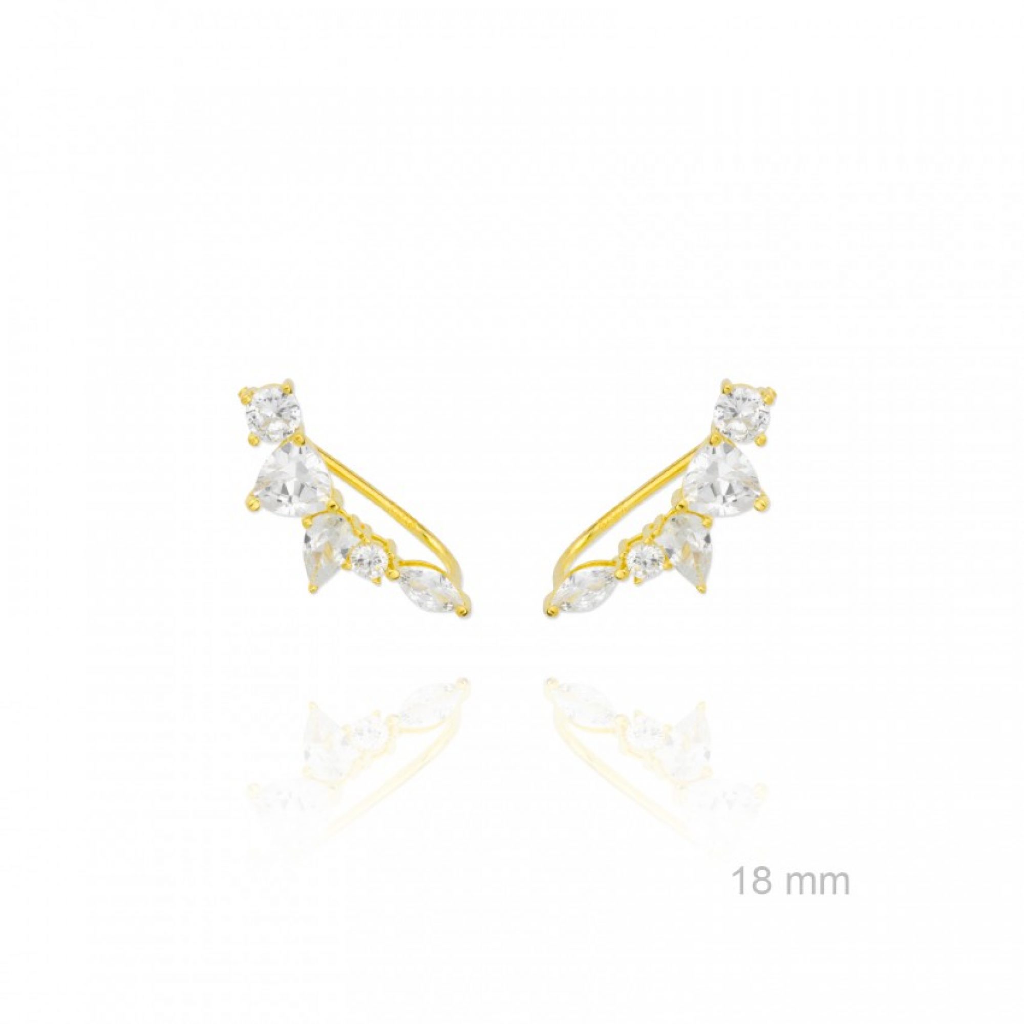 Gold plated ear climbers with zircon stones