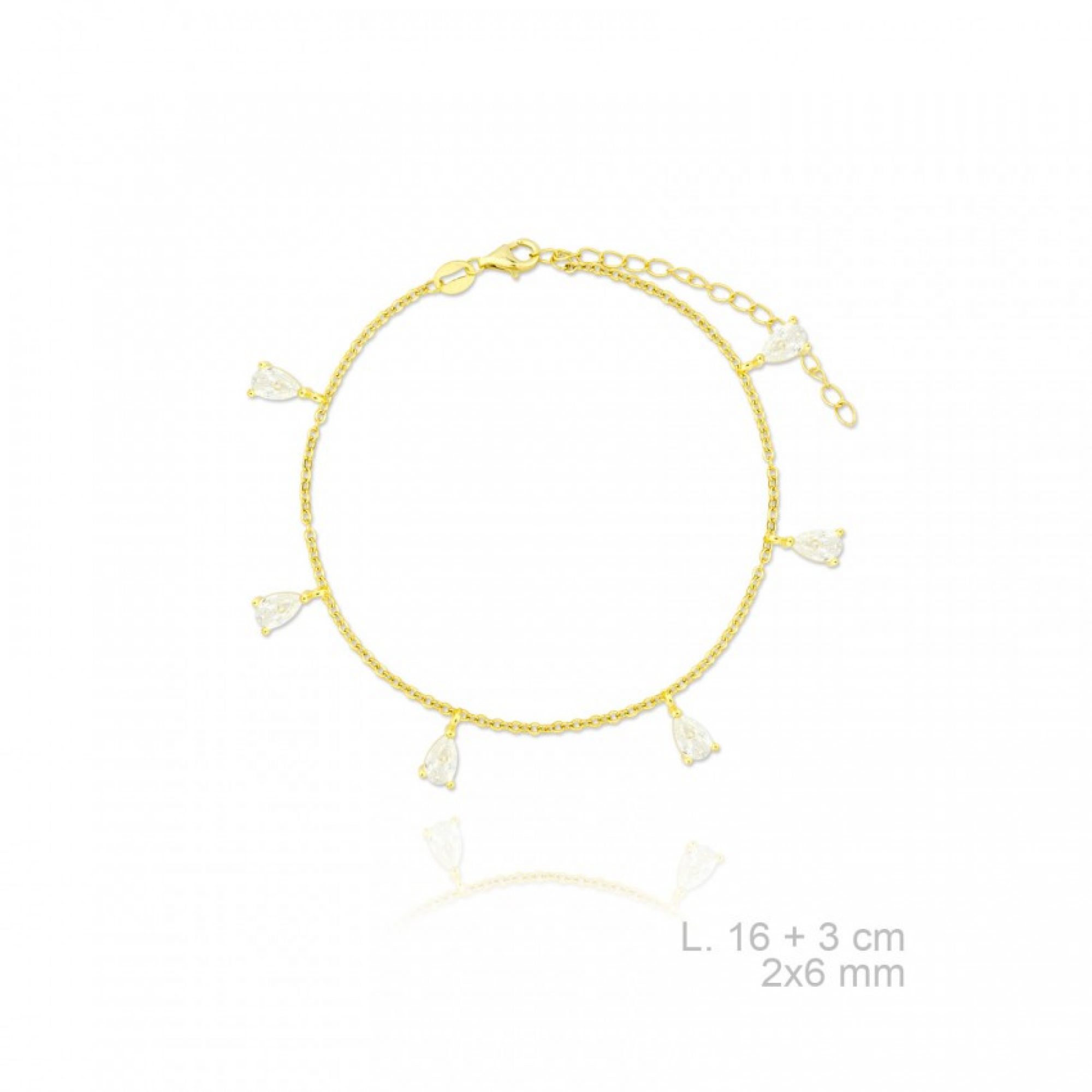 Gold plated bracelet with natural zircon stones