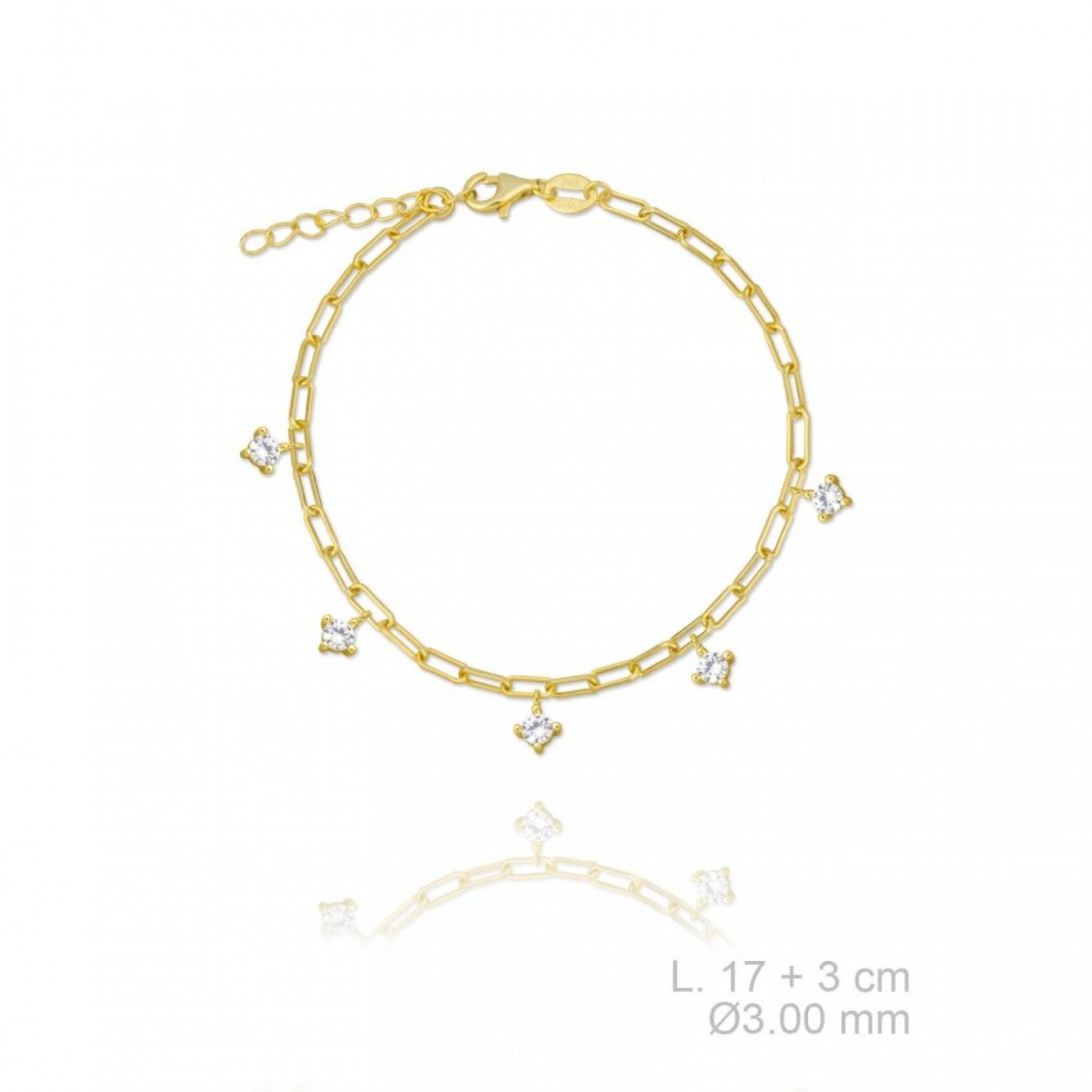 Gold plated bracelet with natural zircon stones 