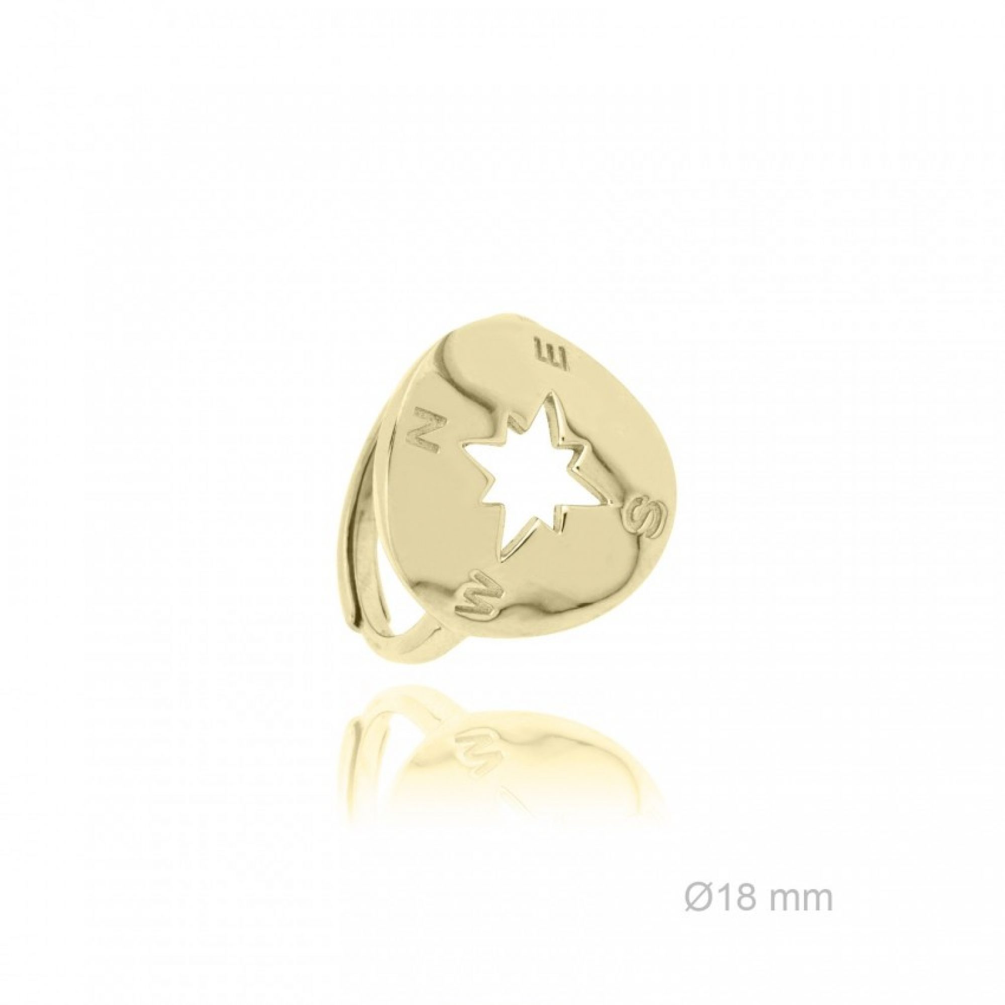 Gold plated compass ring
