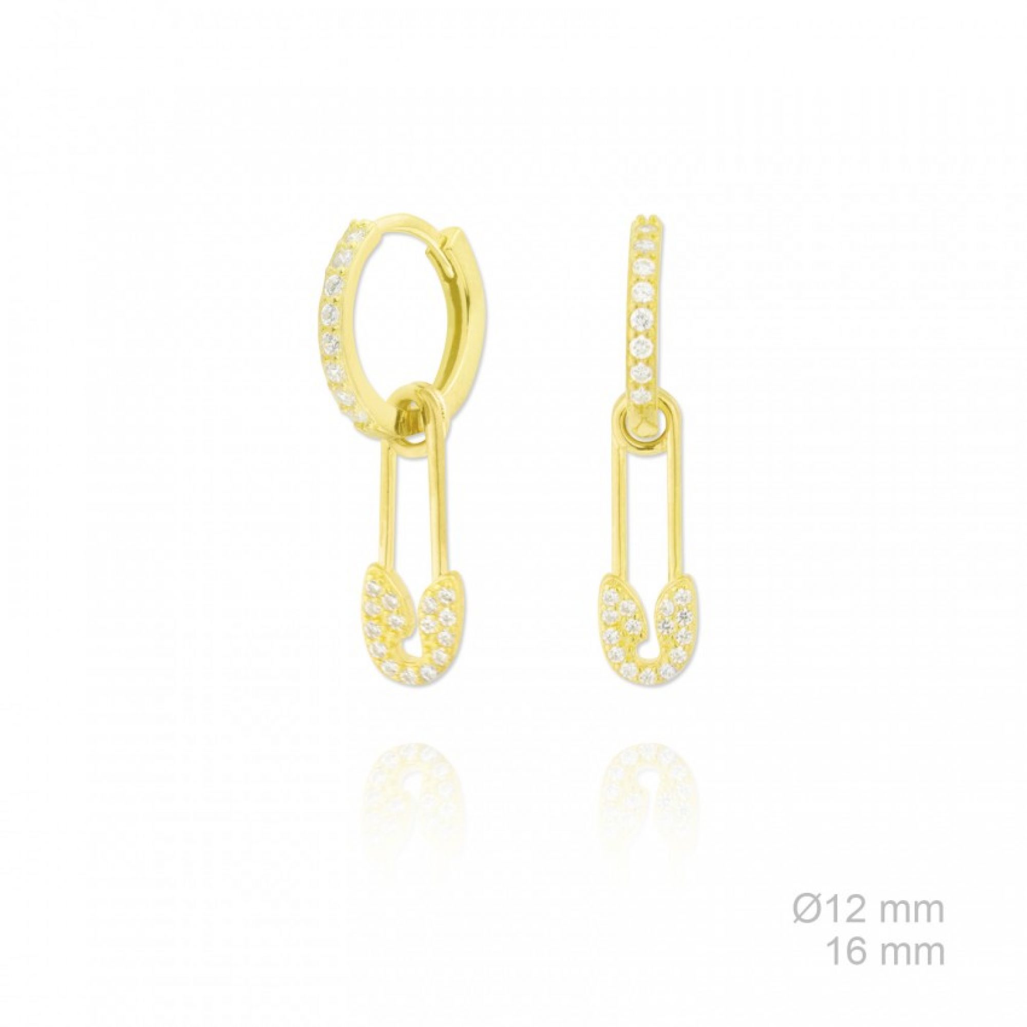 Gold plated earrings with natural zircon stones