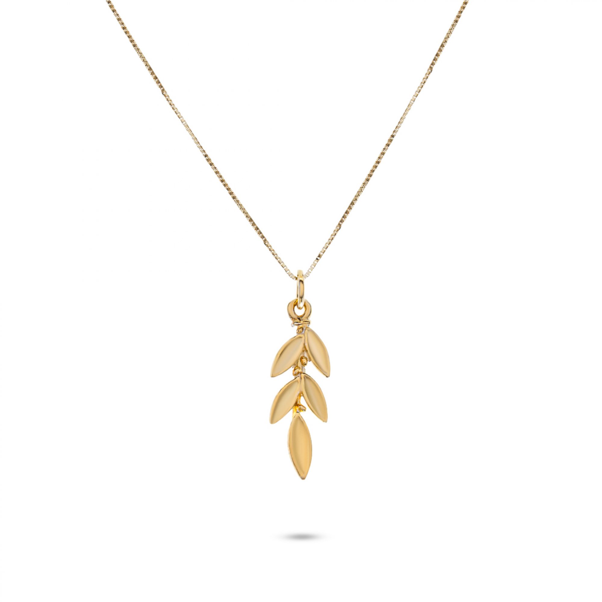 Gold plated olive branch necklace