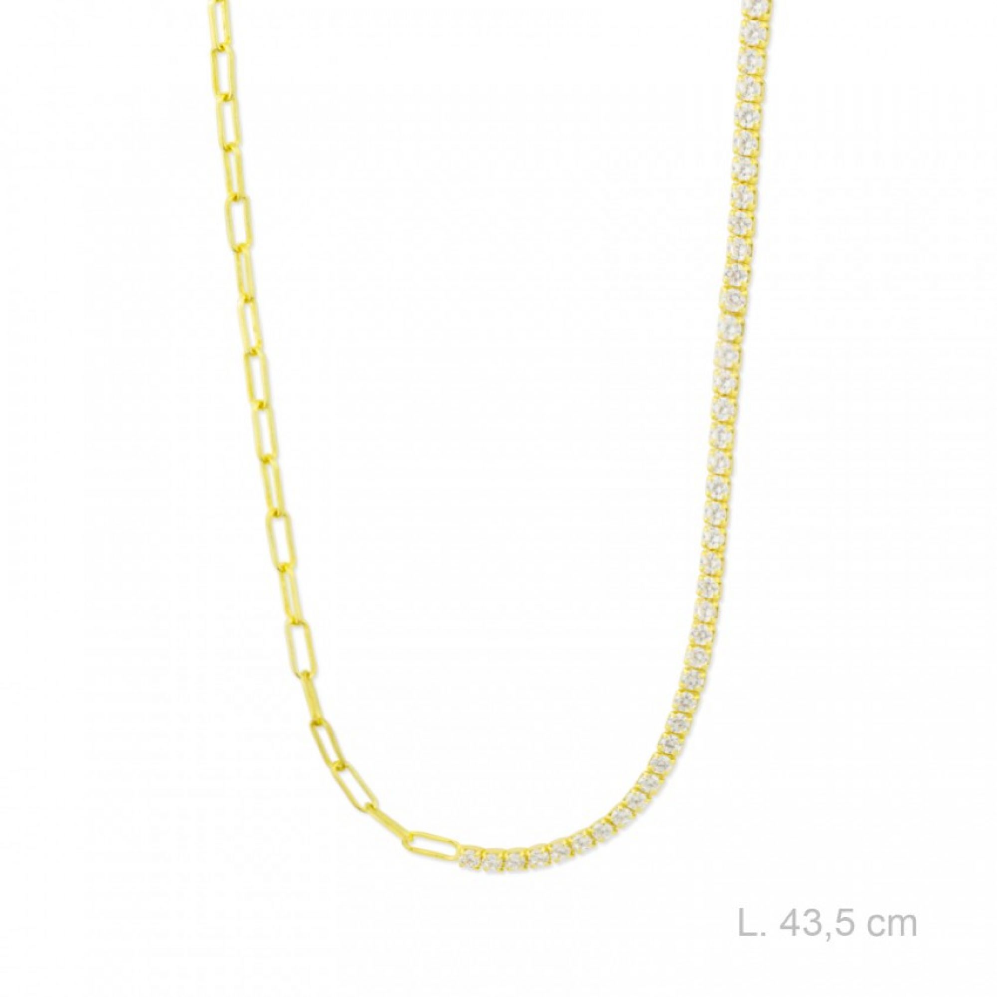 Gold plated necklace with zircon stones