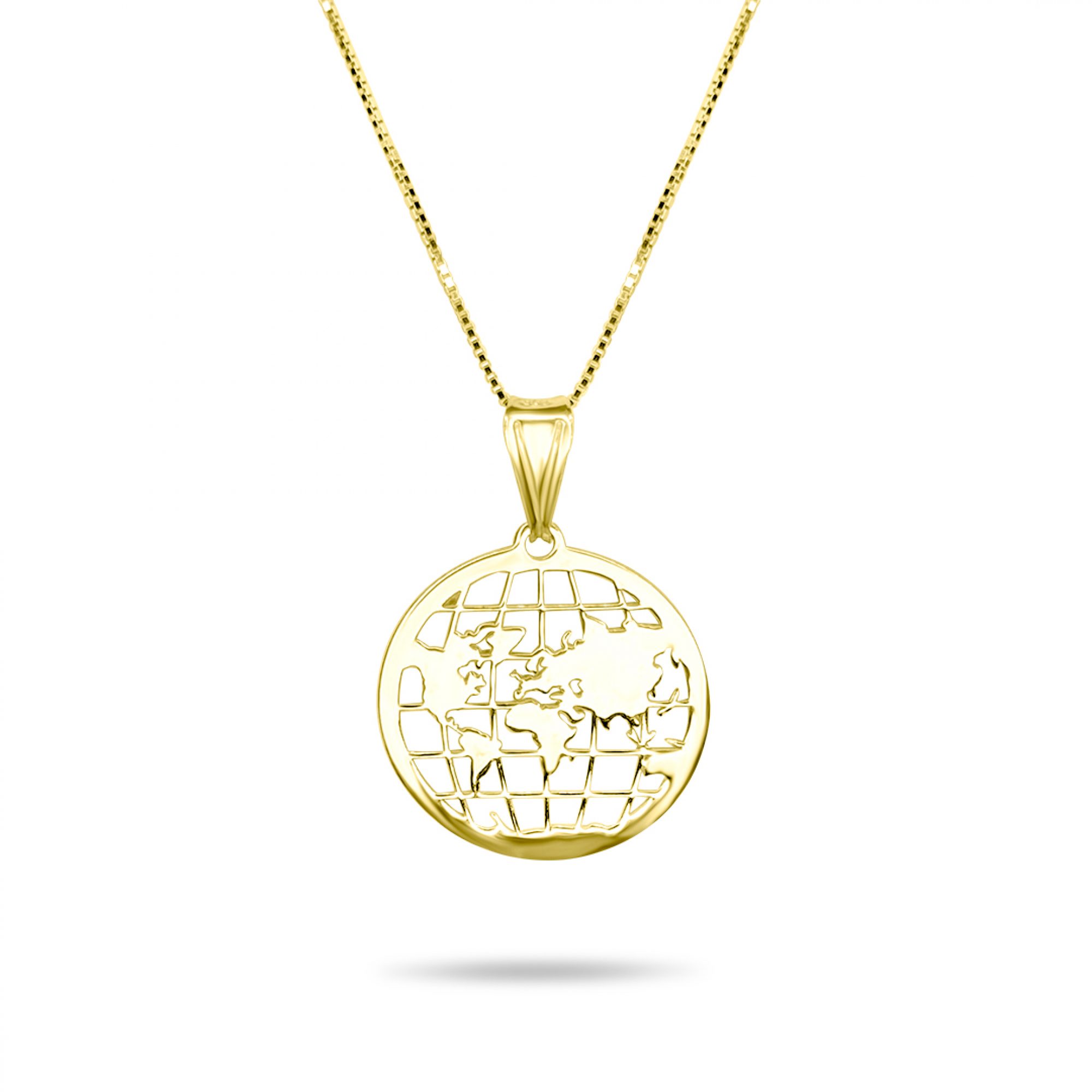Gold plated globe necklace