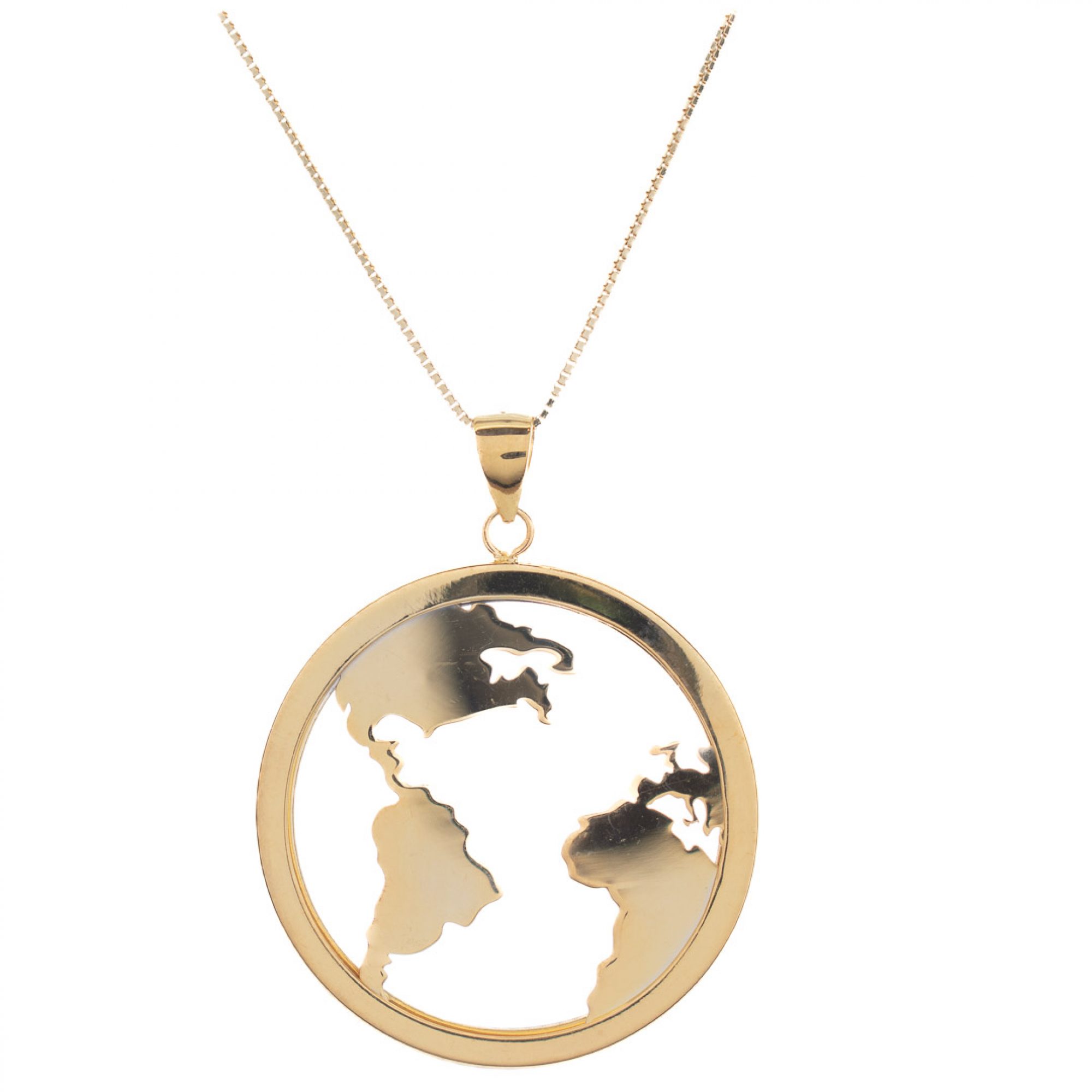 Gold plated globe necklace