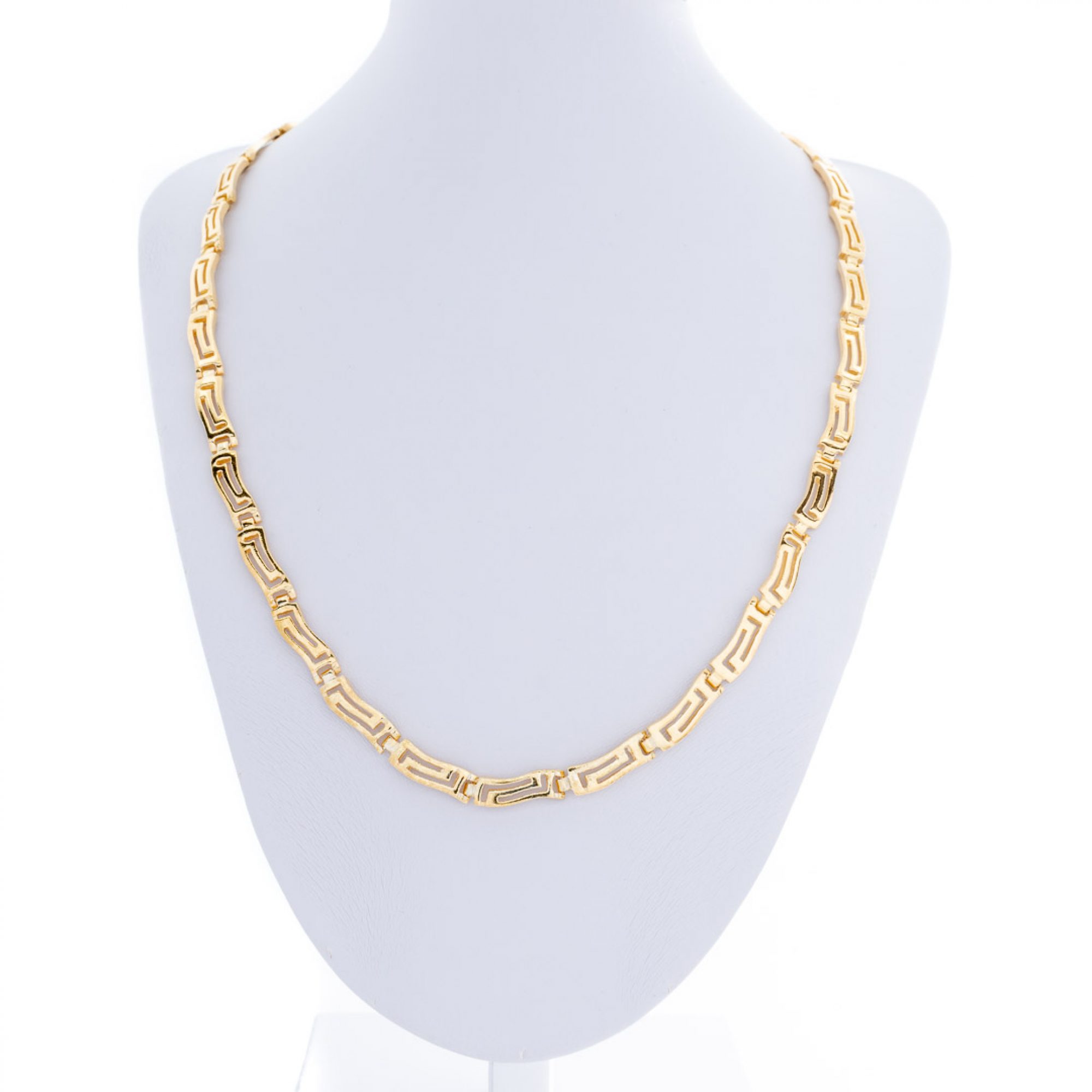 Gold plated meander necklace
