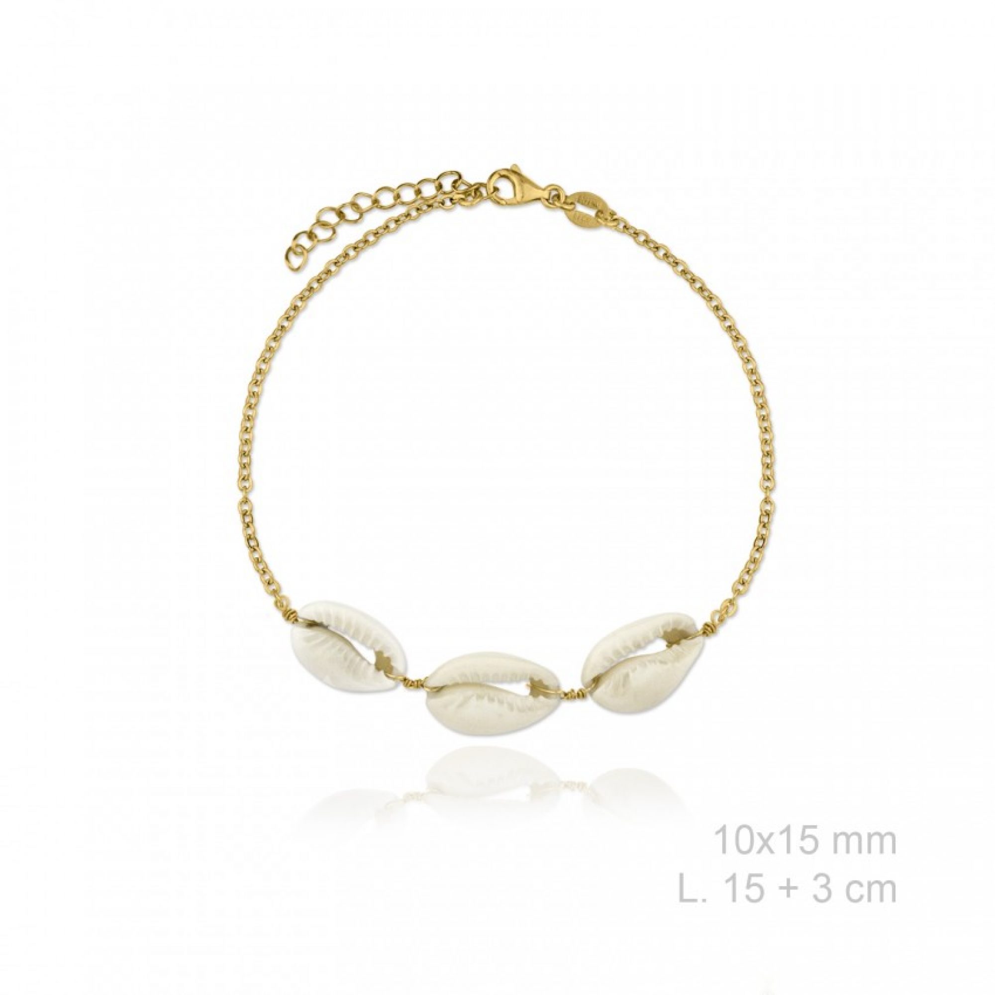 Gold plated bracelet with seashells