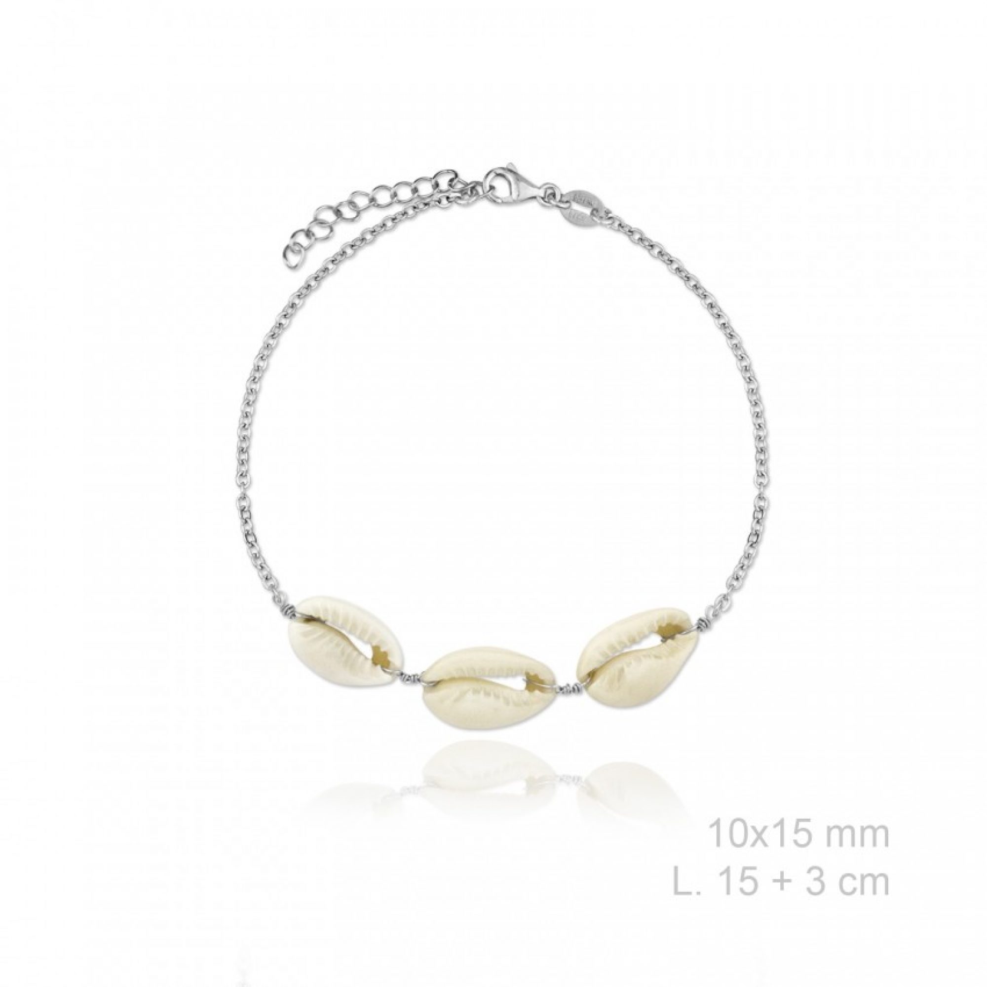 Silver bracelet with seashells