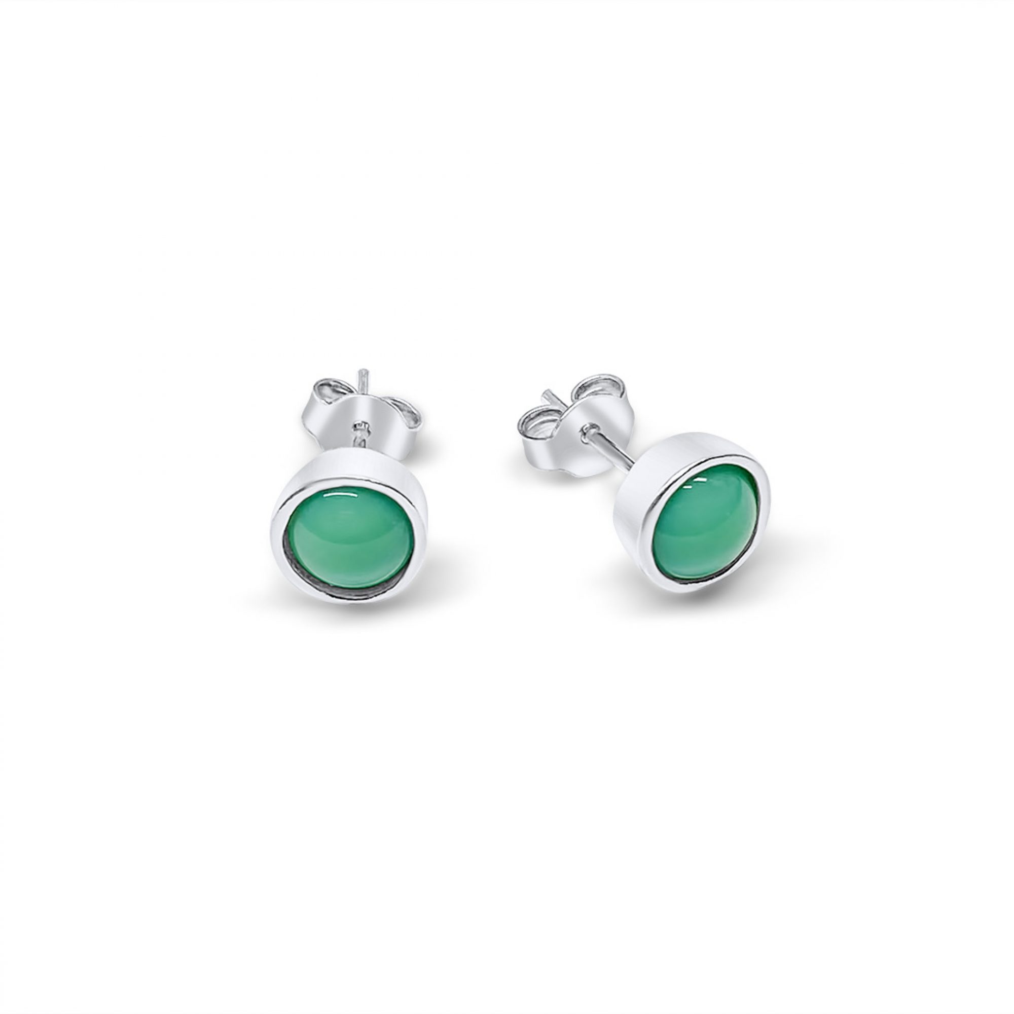 Silver stud earrings with turquoise stones