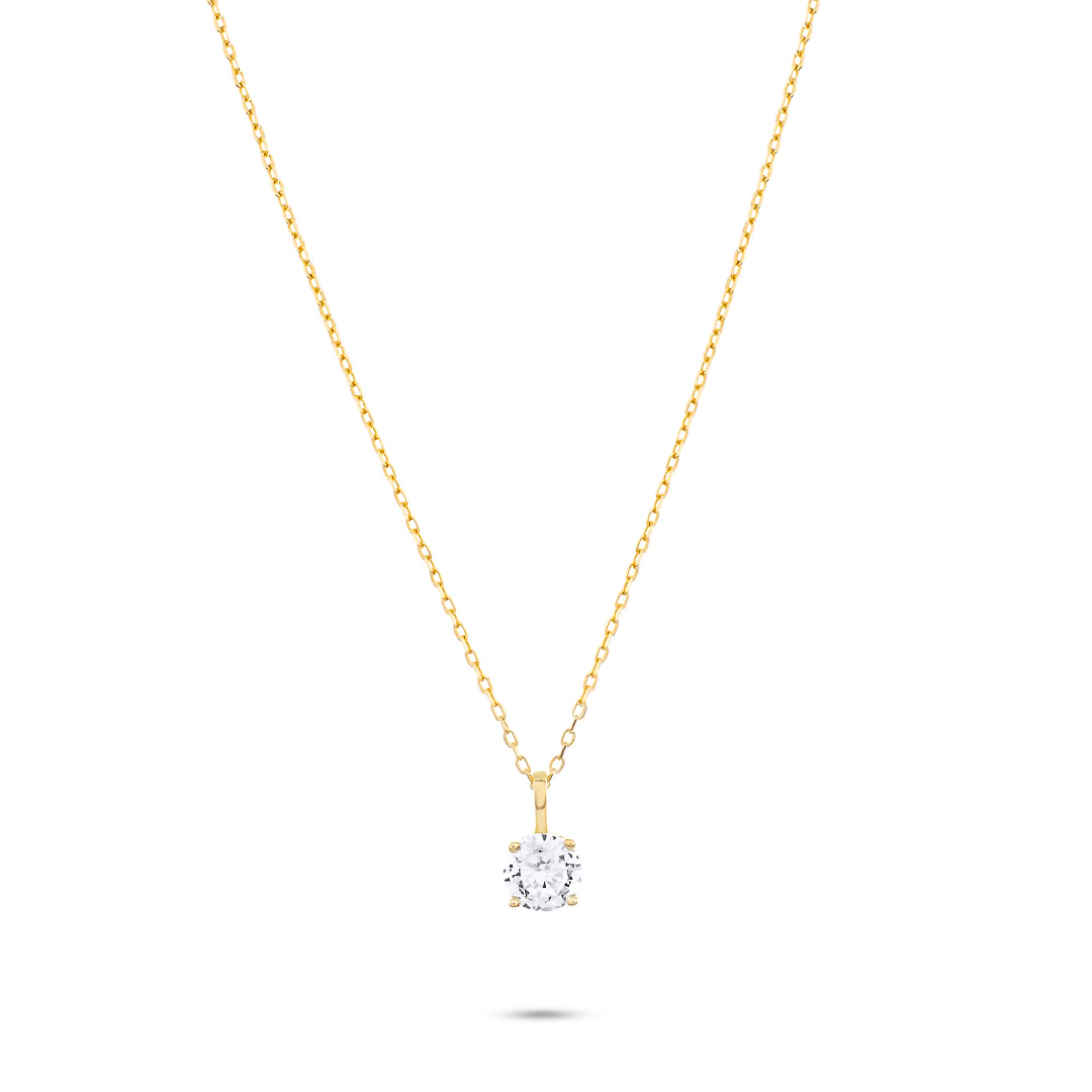 Gold plated necklace with zircon stone