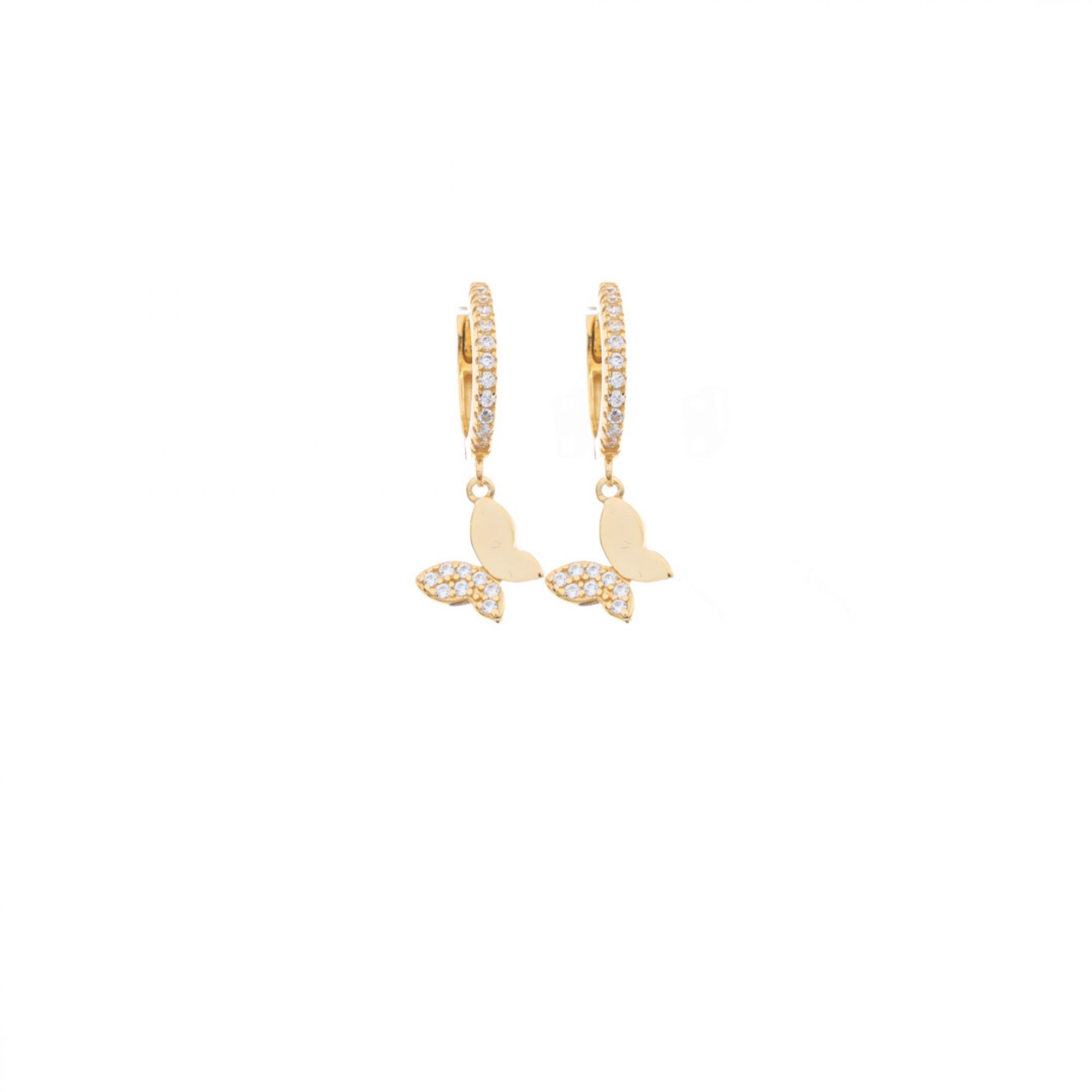 Gold plated earrings with zircon stones