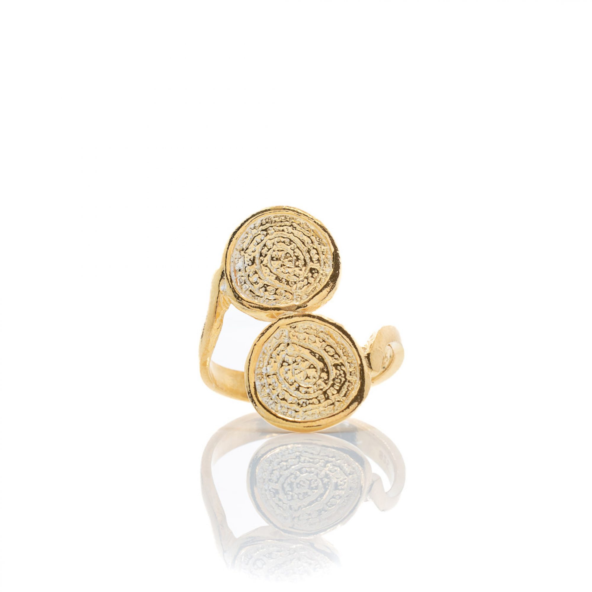 Gold plated Faistos Disc ring