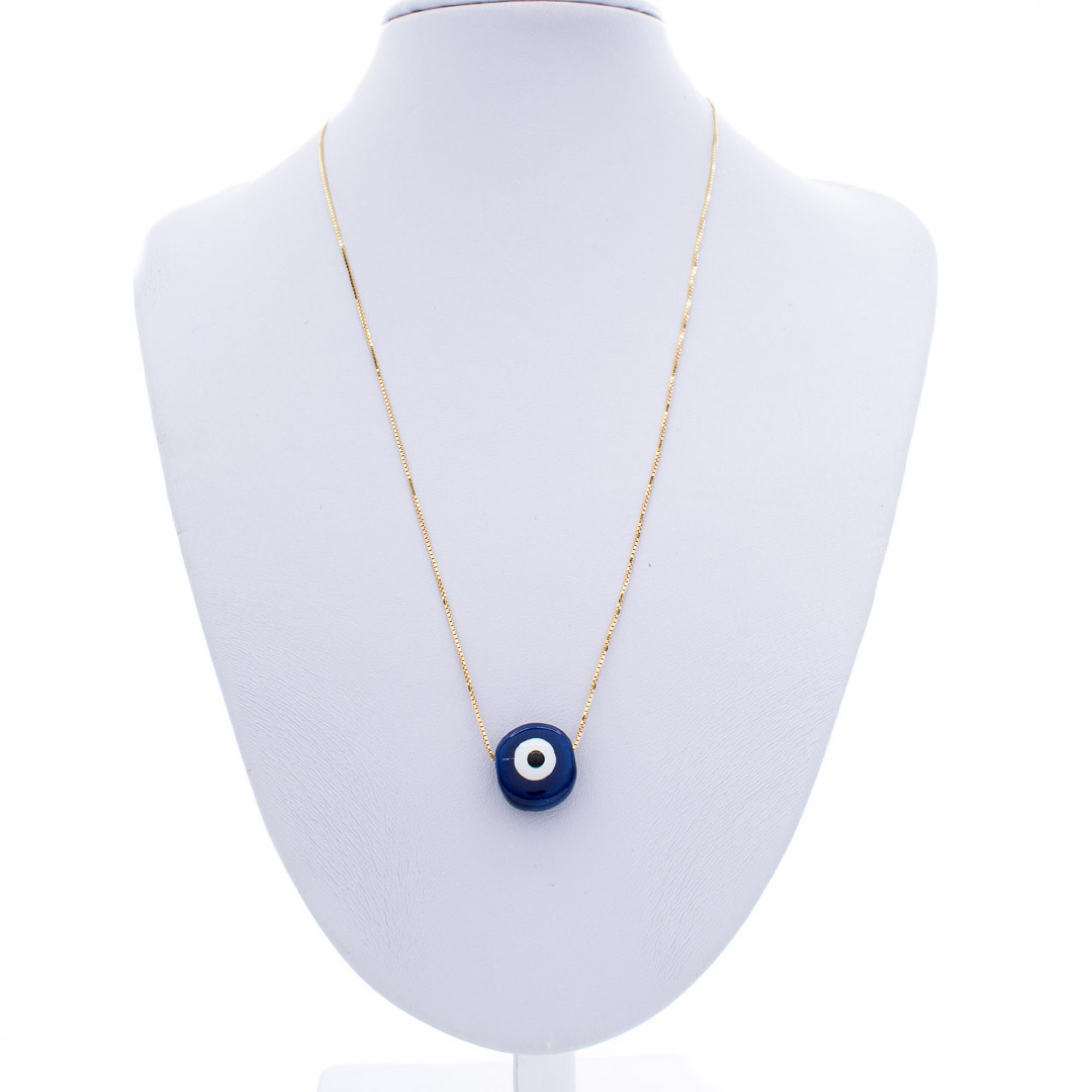 Gold plated eye bead necklace