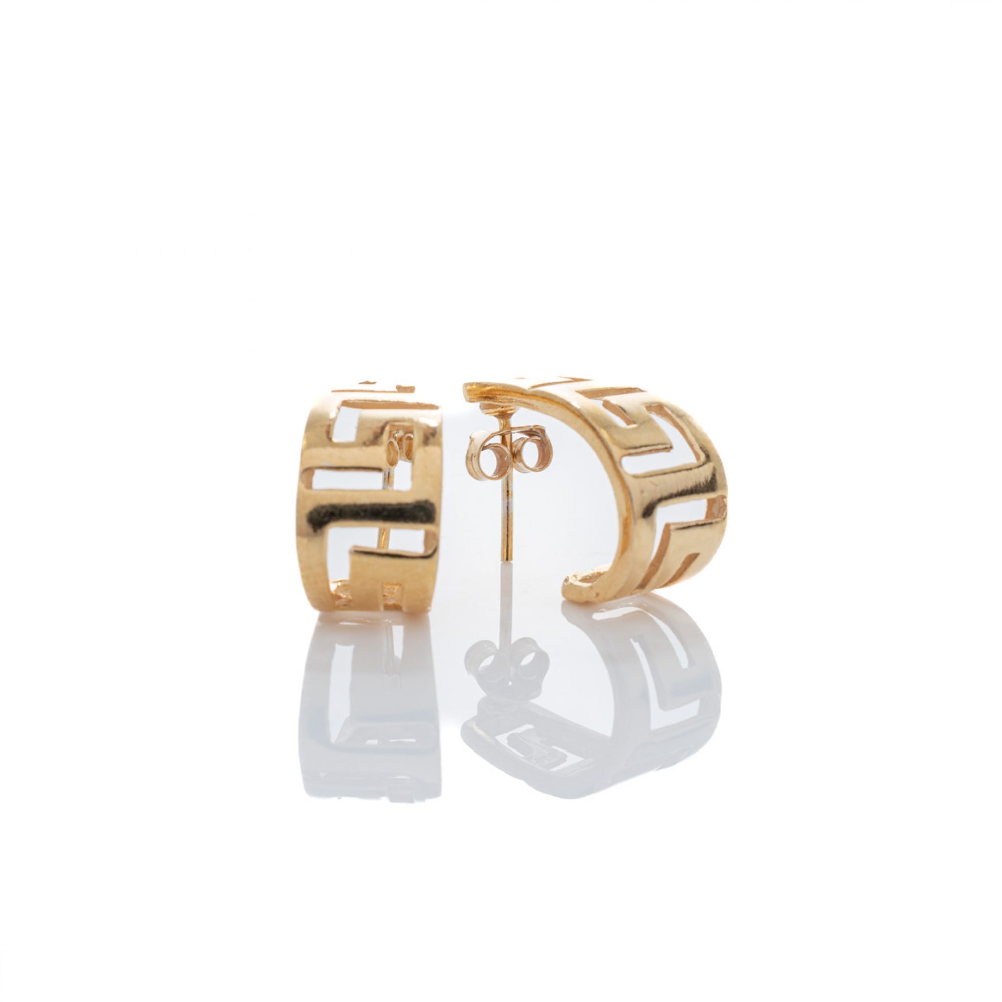 Gold plated meander earrings