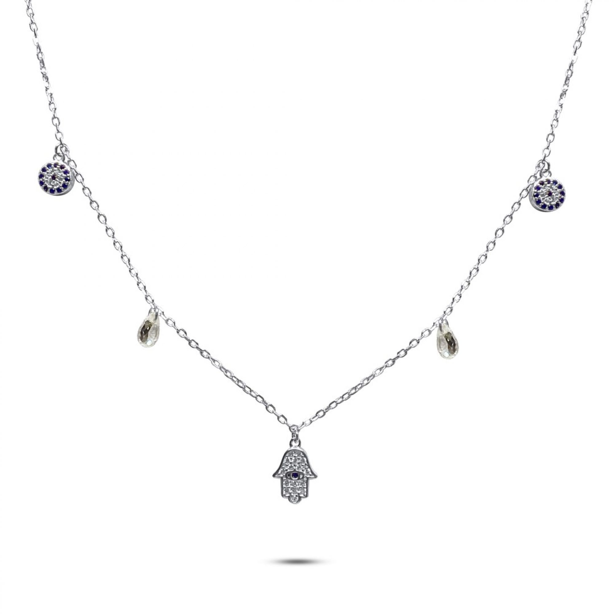 Eye necklace with dangles