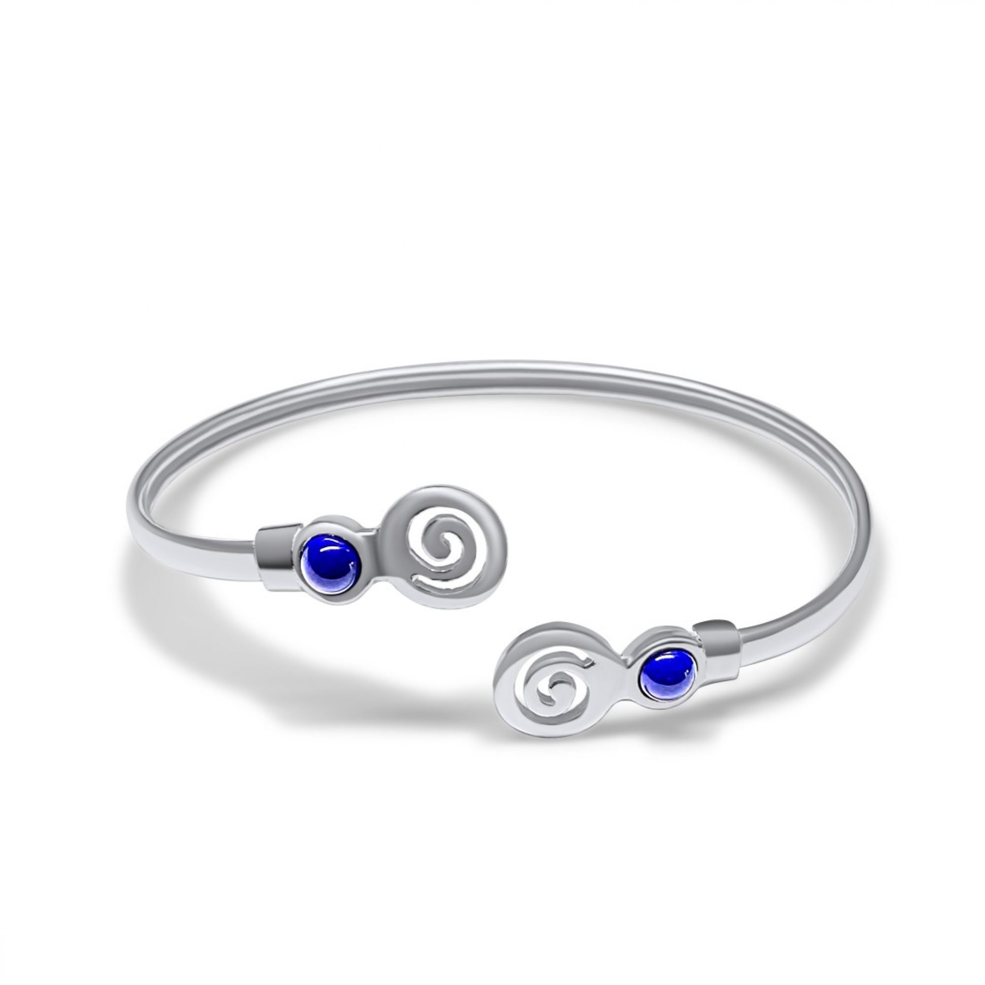 Adjustable meander bracelet with lapis lazuli stones