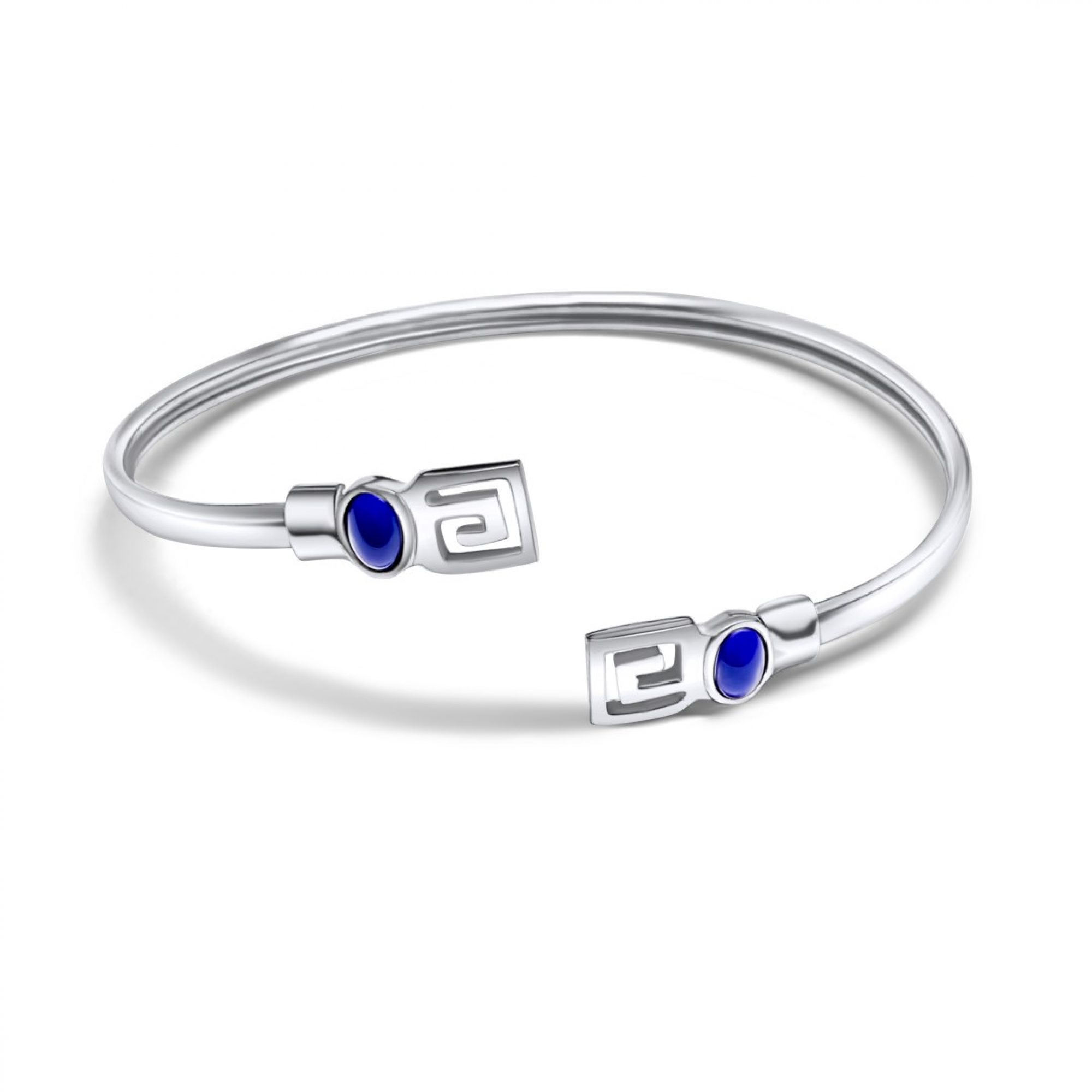Adjustable meander bracelet with lapis lazuli stones