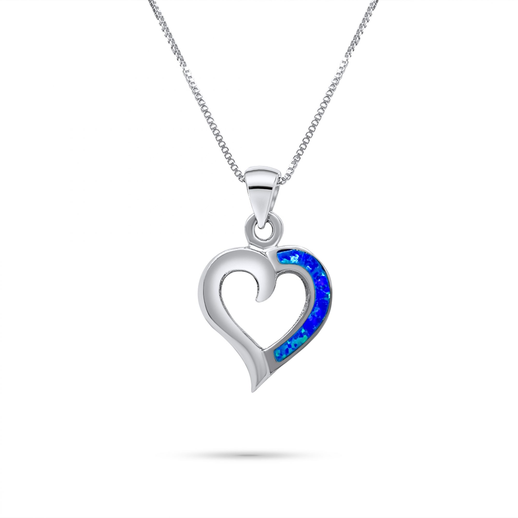 Opal heart pendant