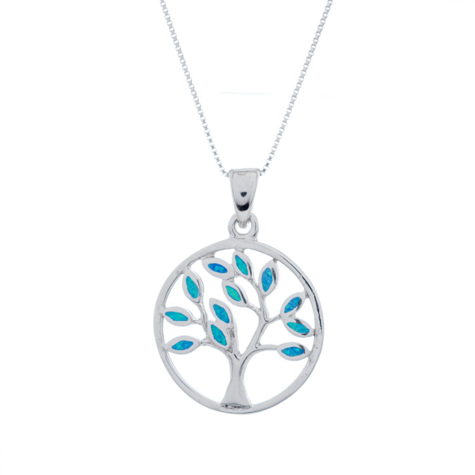 Opal tree of life pendant