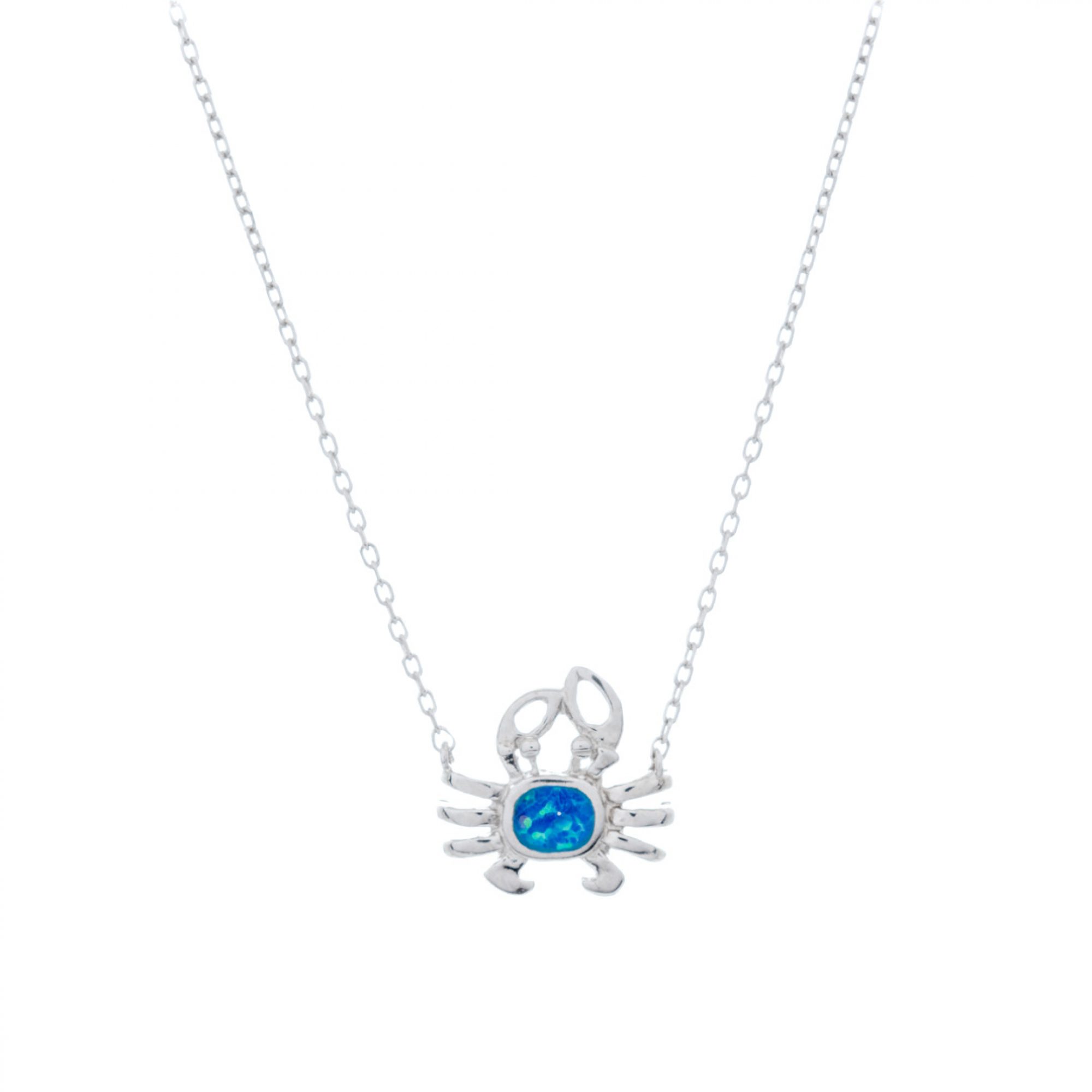 Opal crab necklace