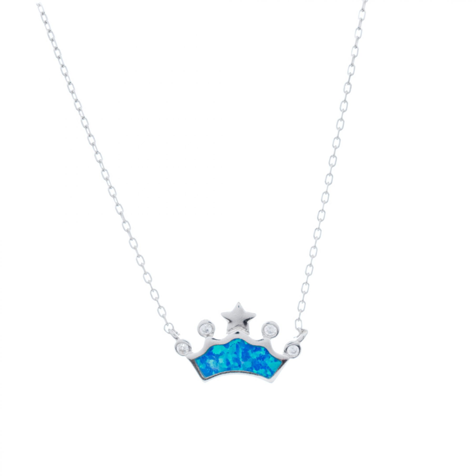 Opal crown necklace