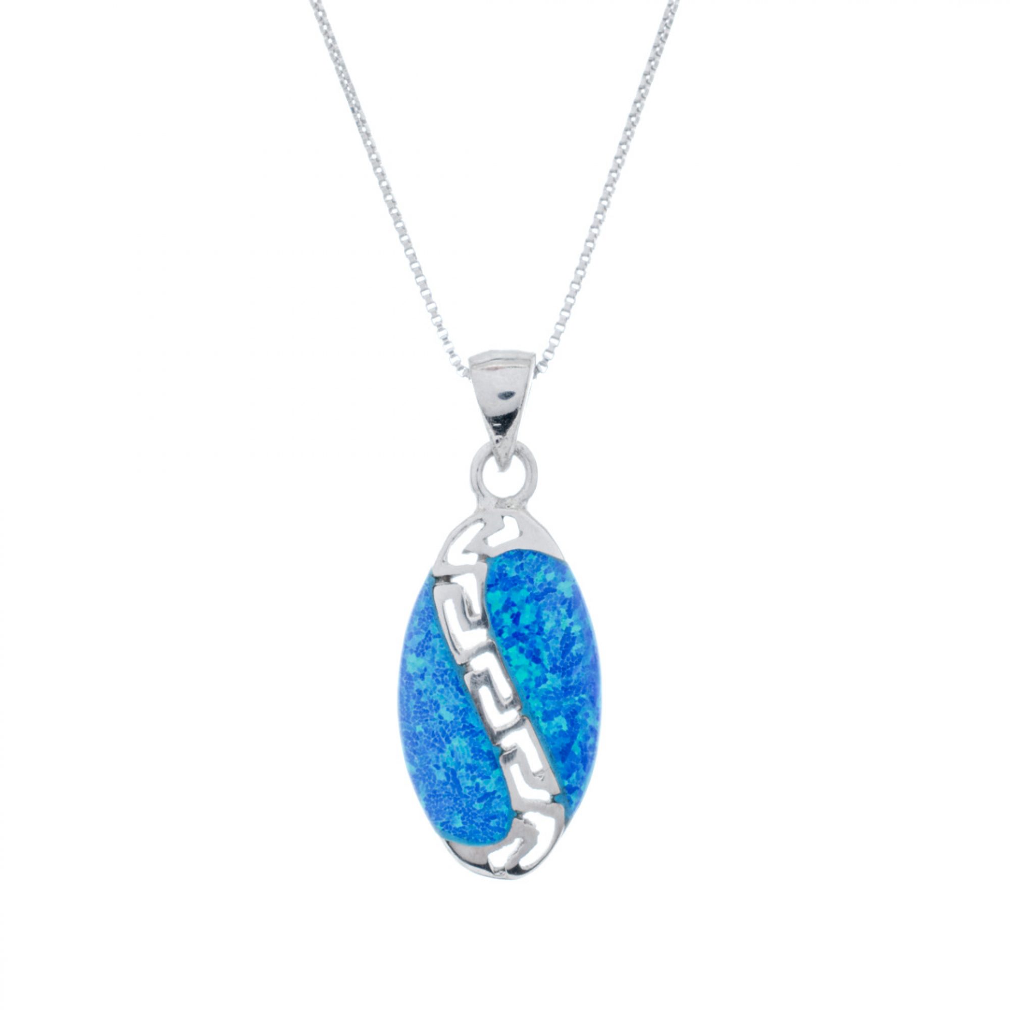 Opal meander pendant