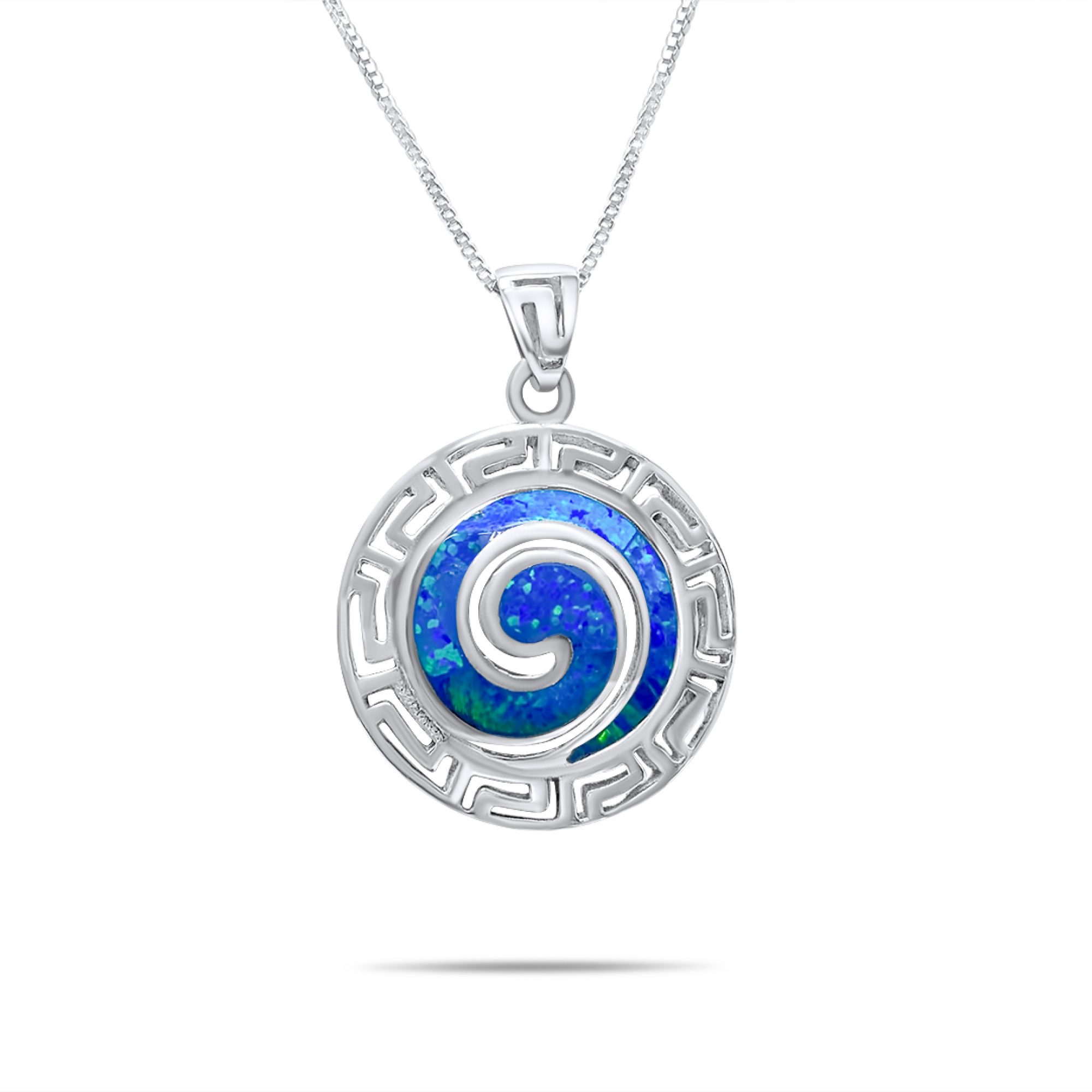 Opal Faistos Disc pendant with meander
