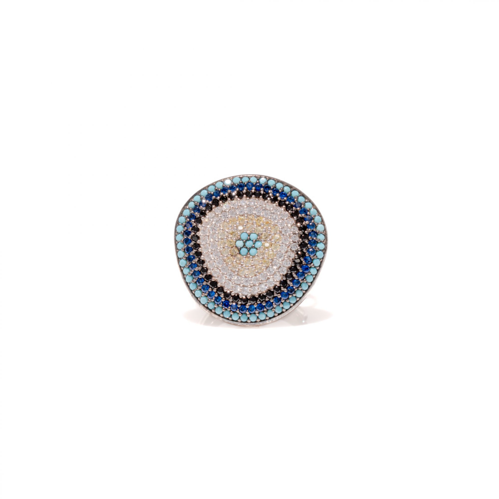 Eye ring with zircon stones