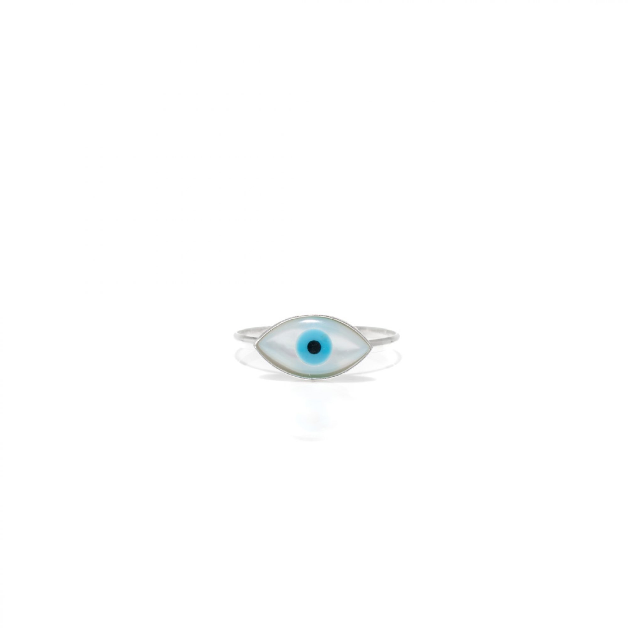 Eye ring with mother of pearl