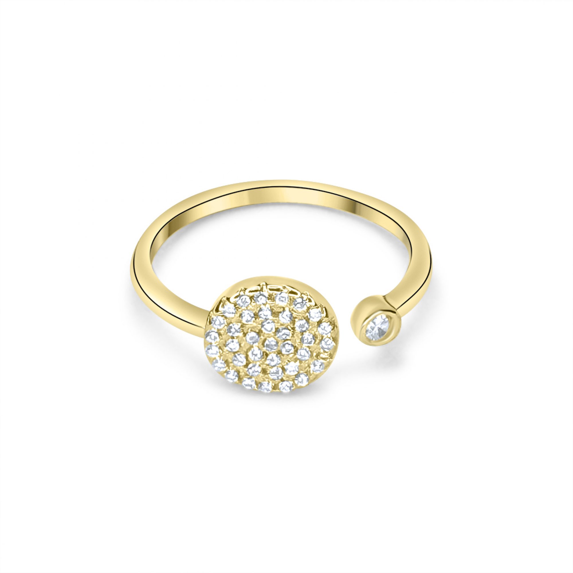 Επίχρυσο δαχτυλίδι με ζιργκόν πέτρες