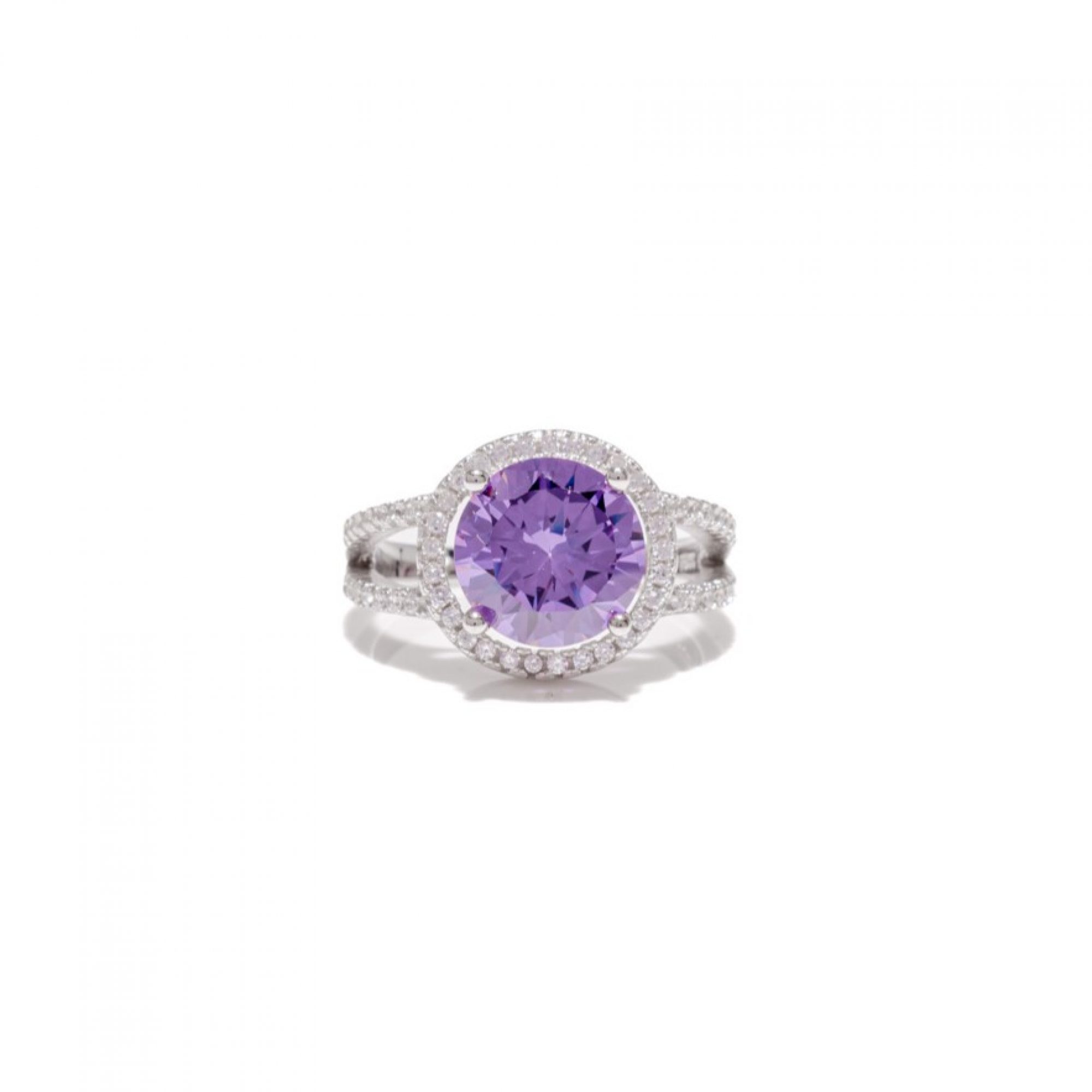 Ring with amethyst and zircon stones