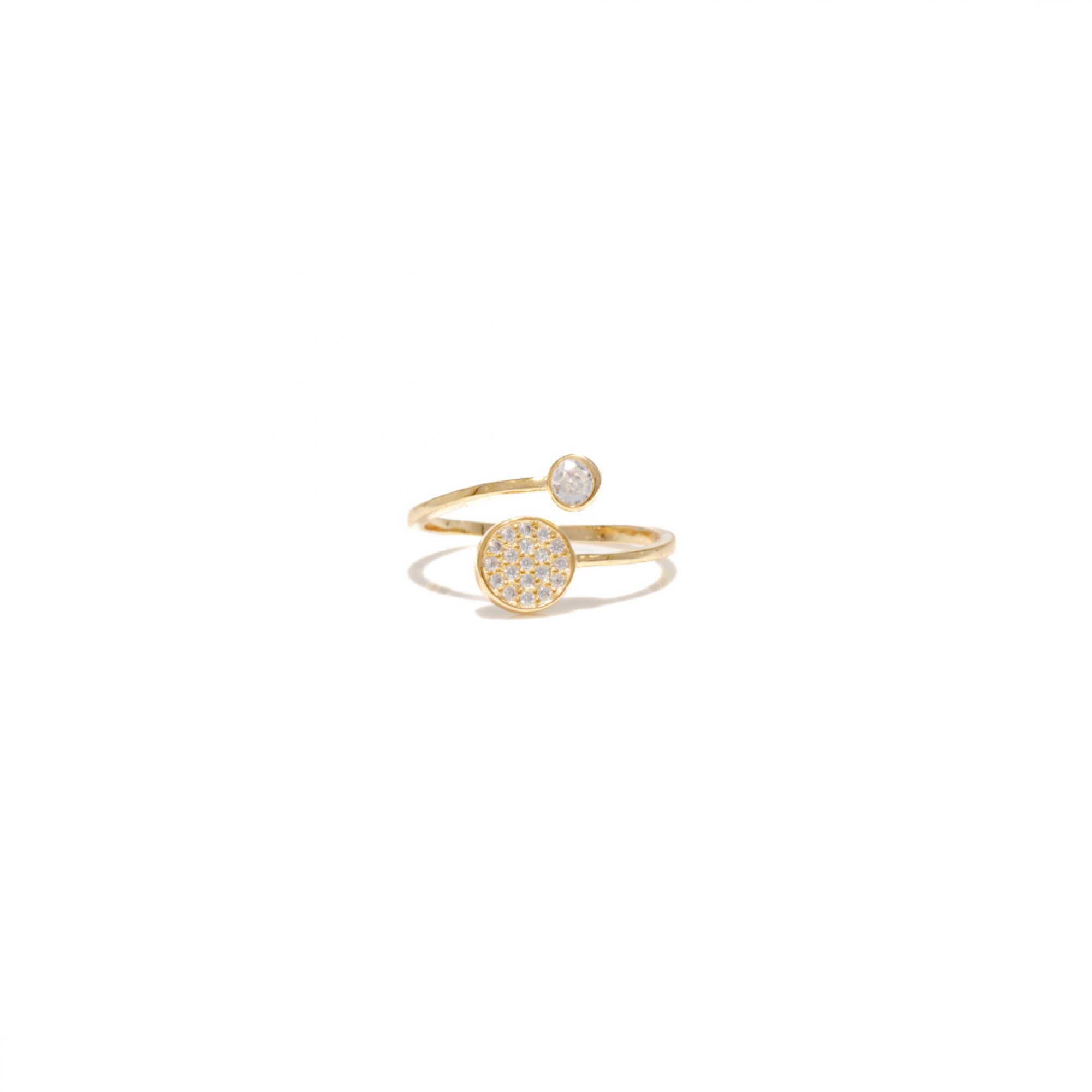 Gold plated ring with natural zircon stones