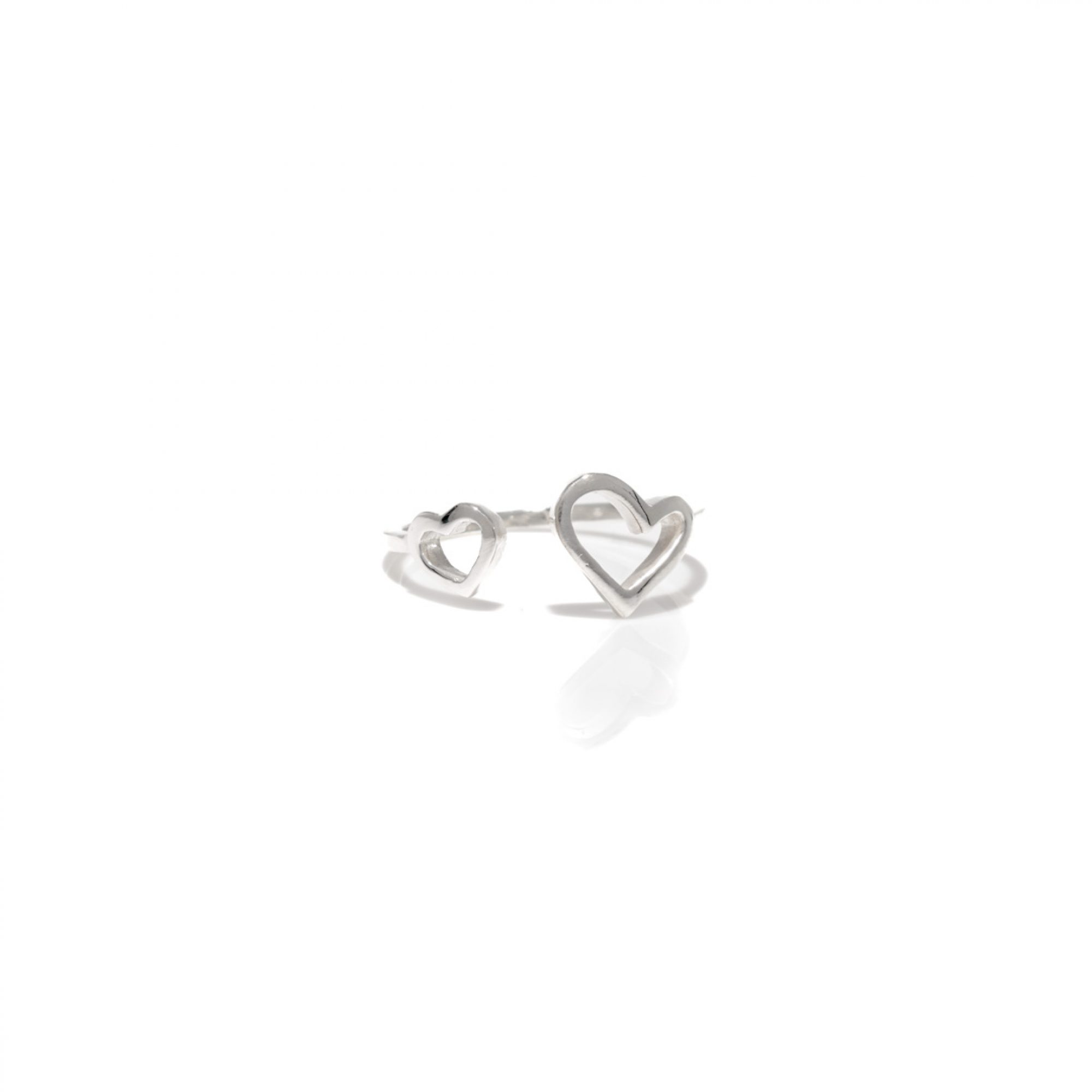 Silver ring with hearts