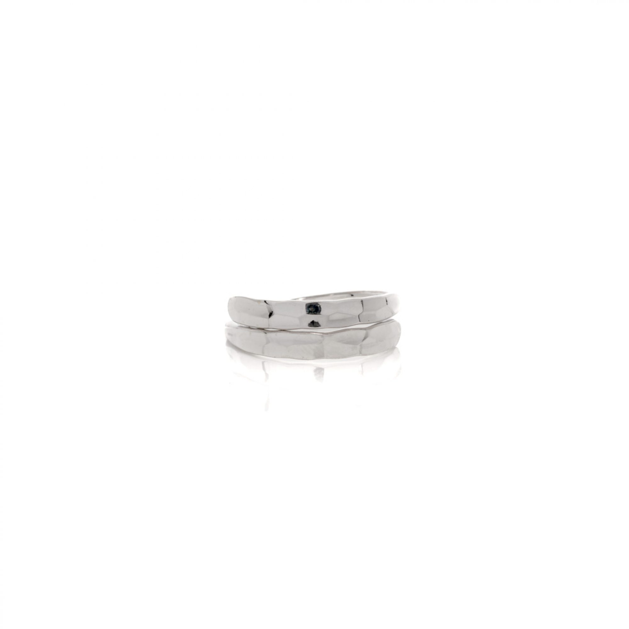 Silver hammered ring