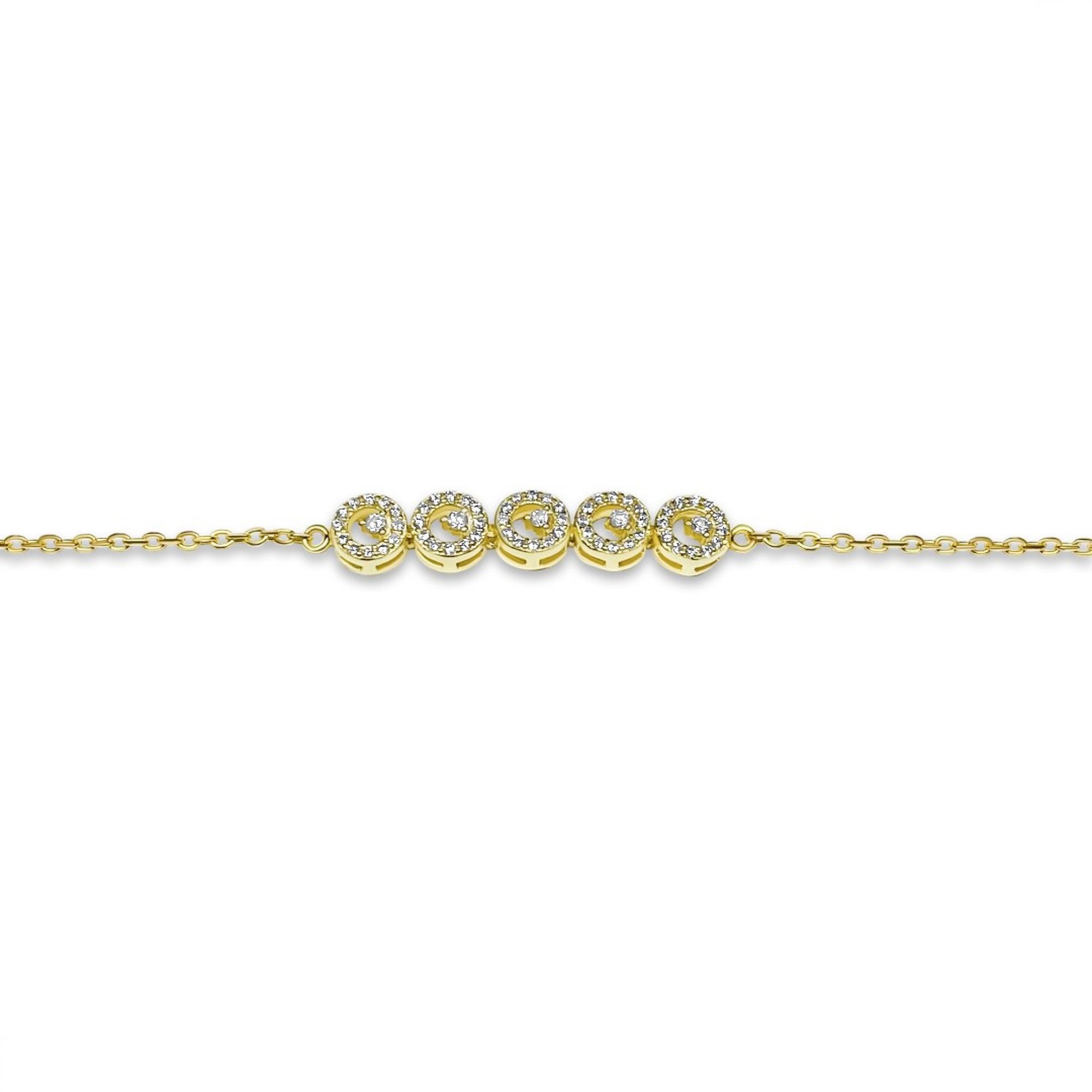 Gold plated bracelet with natural zircon stones