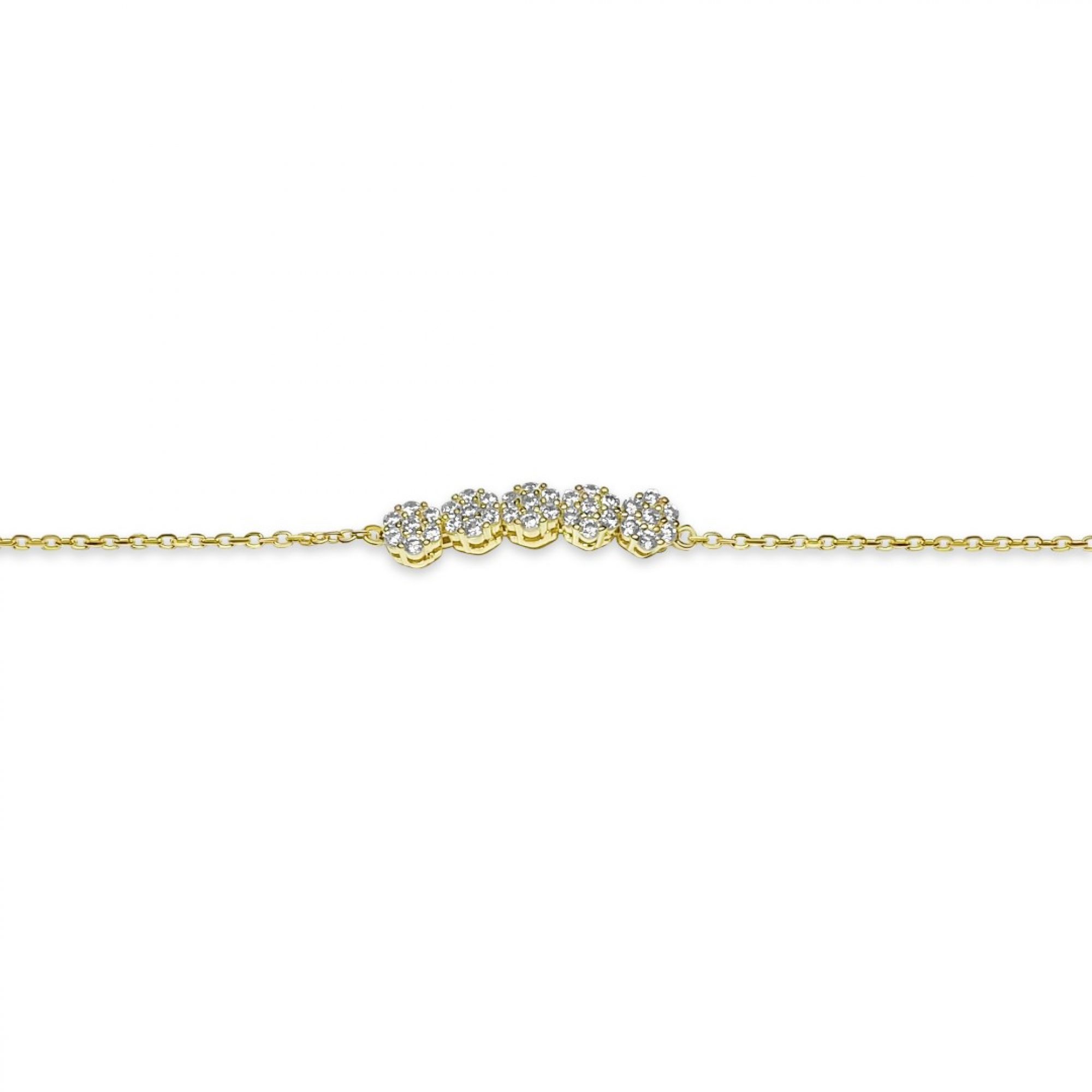 Gold plated bracelet with zircon stones