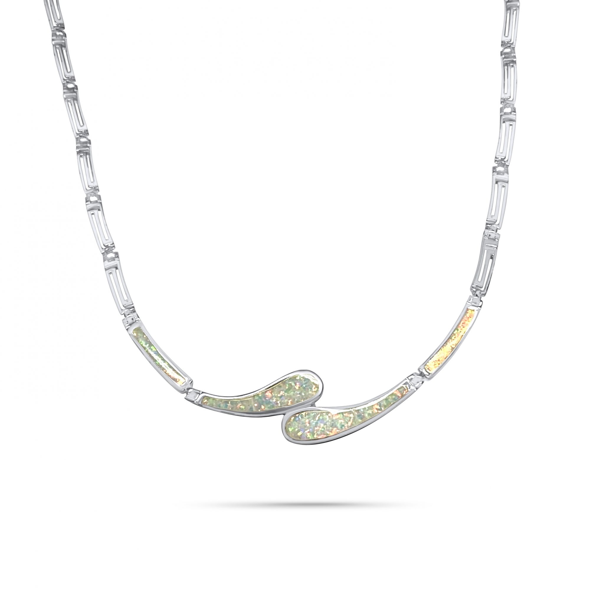 White opal necklace with meander
