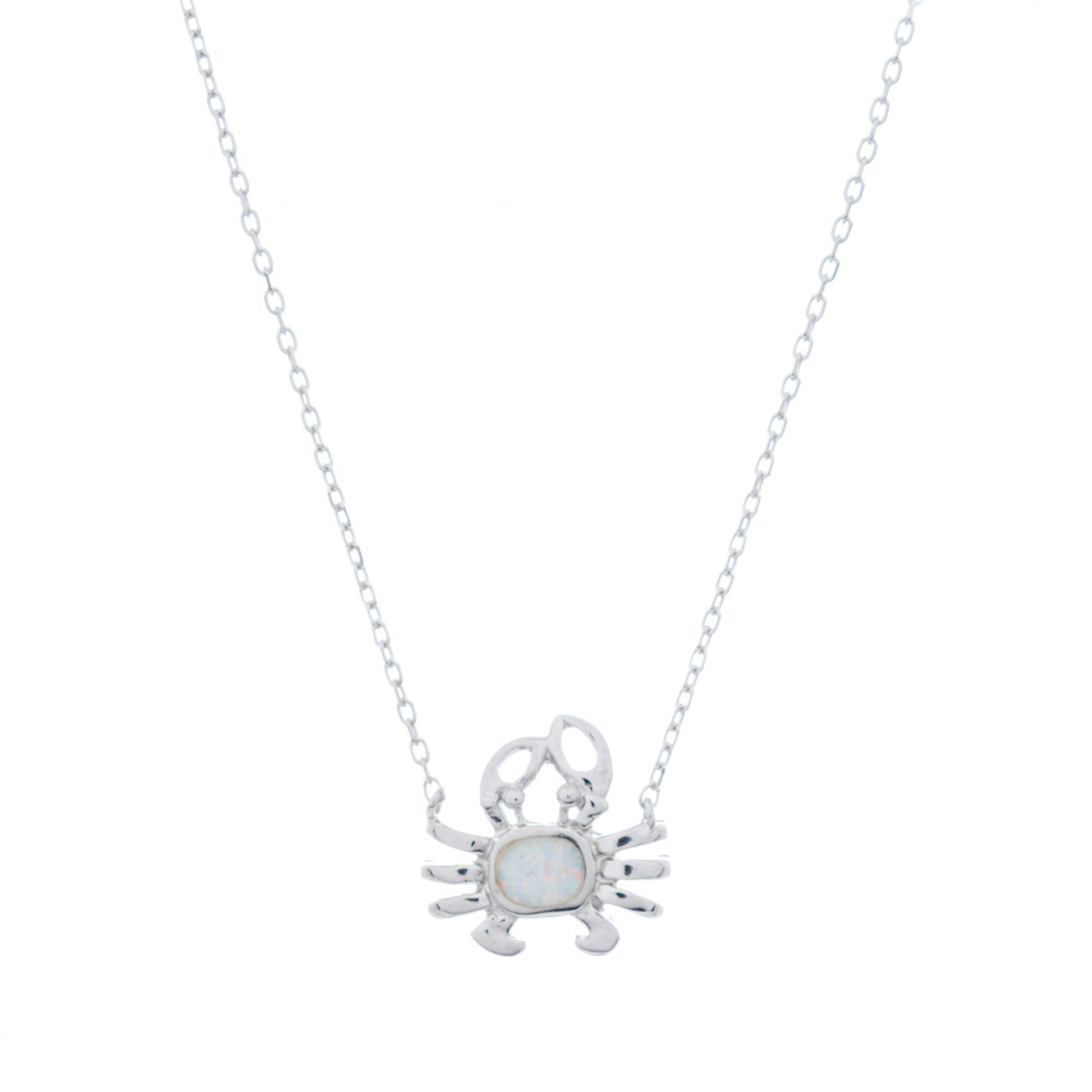 White opal crab necklace