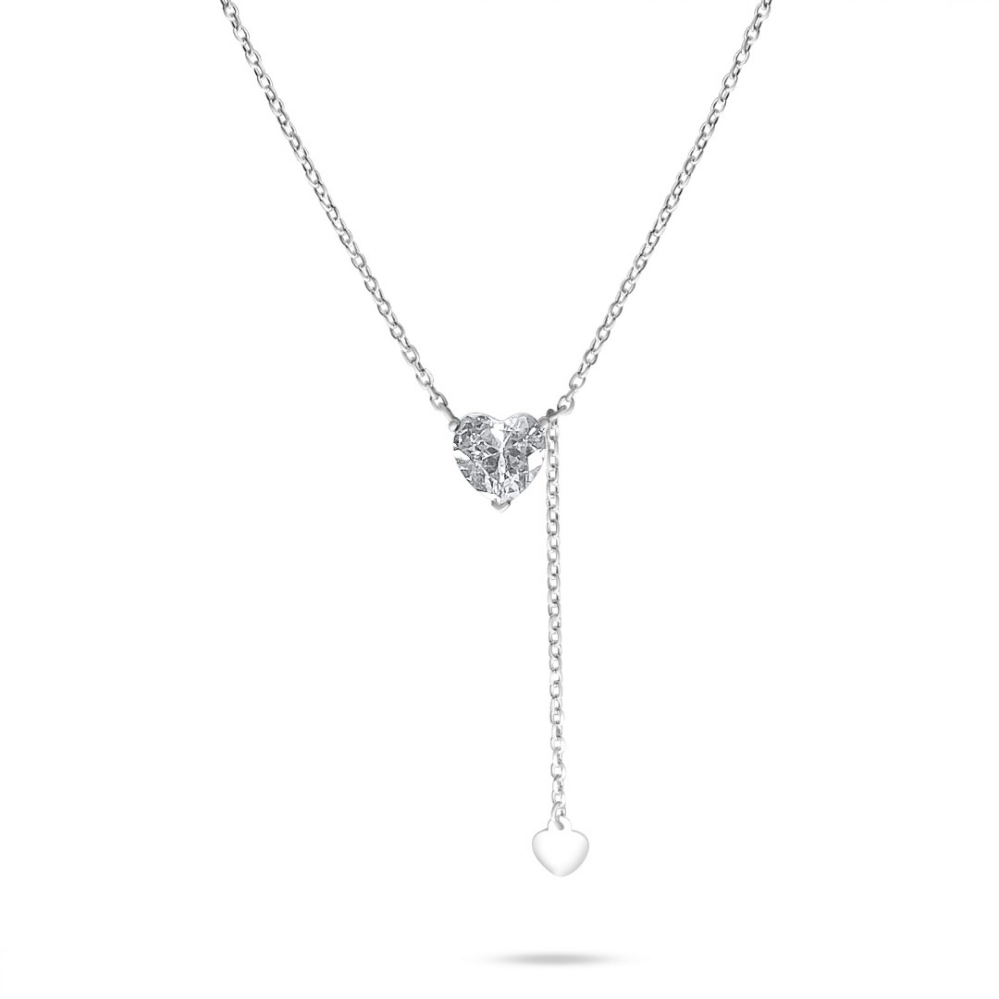 Heart necklace with zircon stone