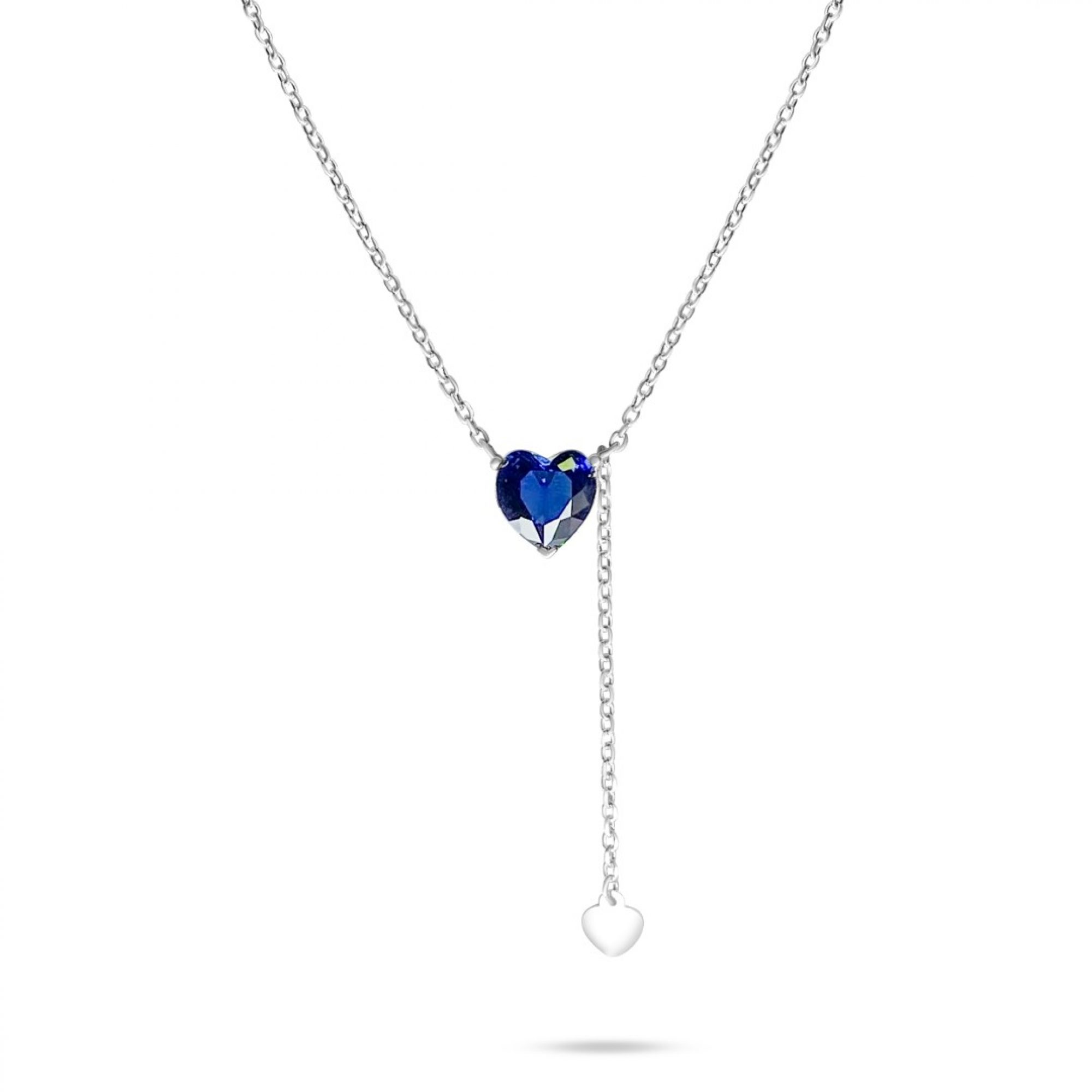 Heart necklace with sapphire stone