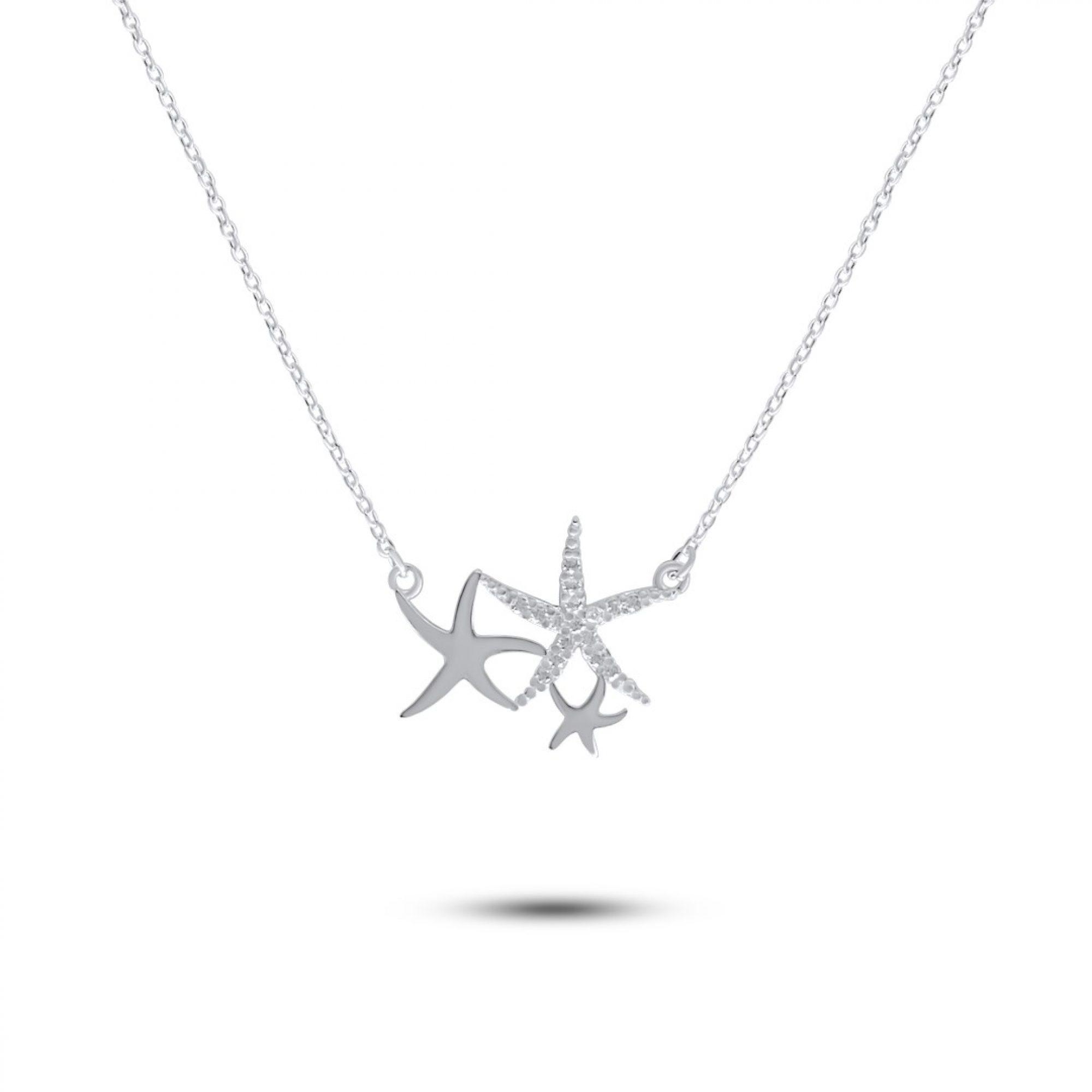 Starfish necklace with zircon stones
