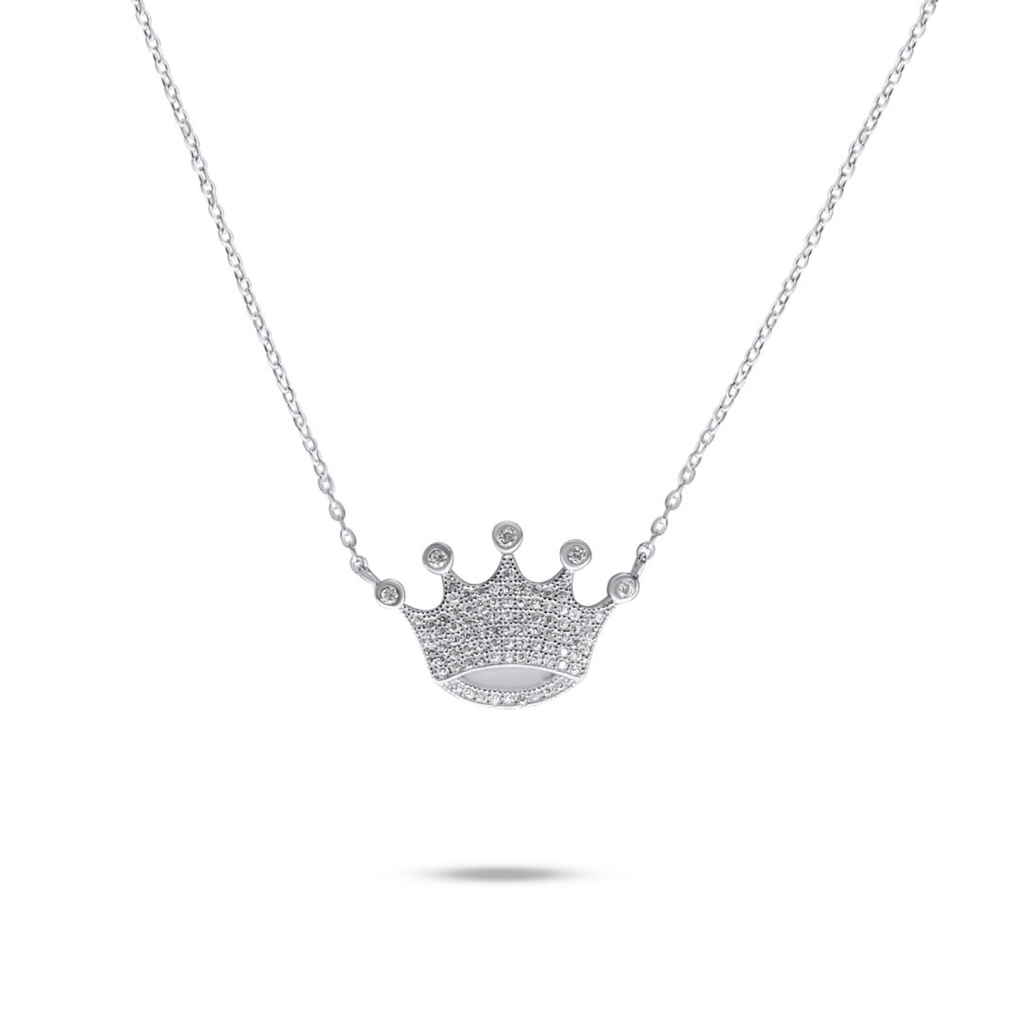 Crown necklace with zircon stones