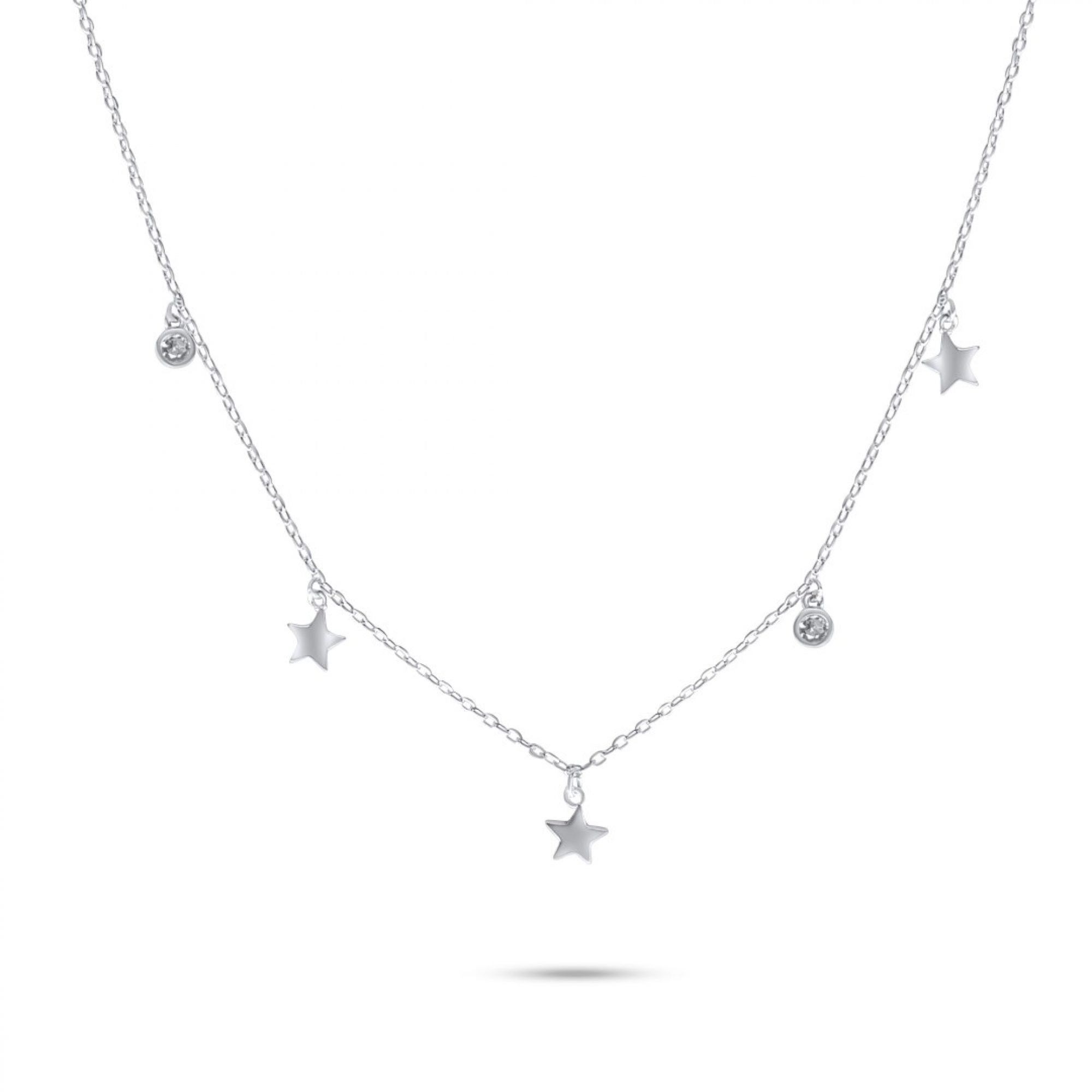 Dangle necklace with zircon stones