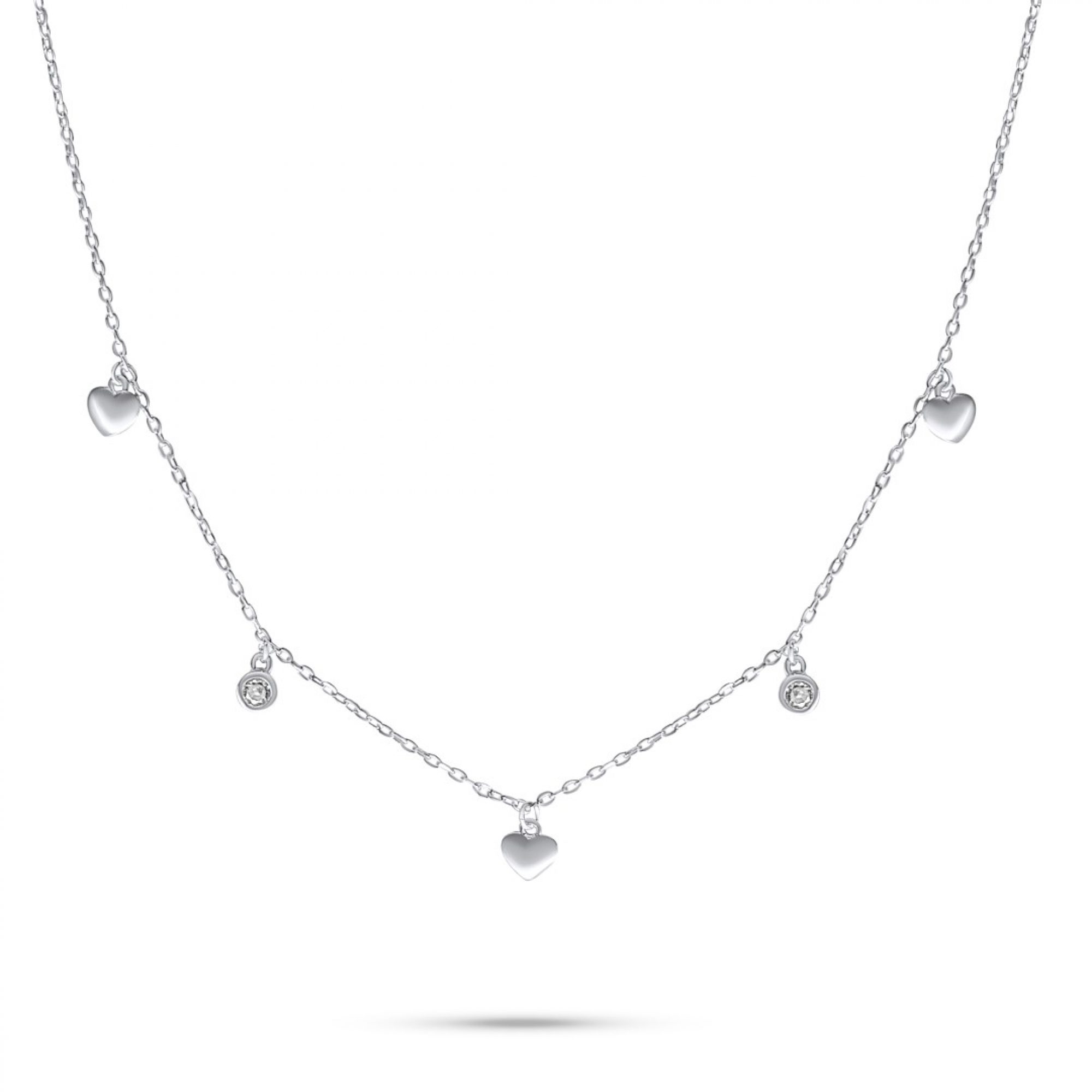 Κολιέ με καρδούλες και πέτρες ζιργκόν