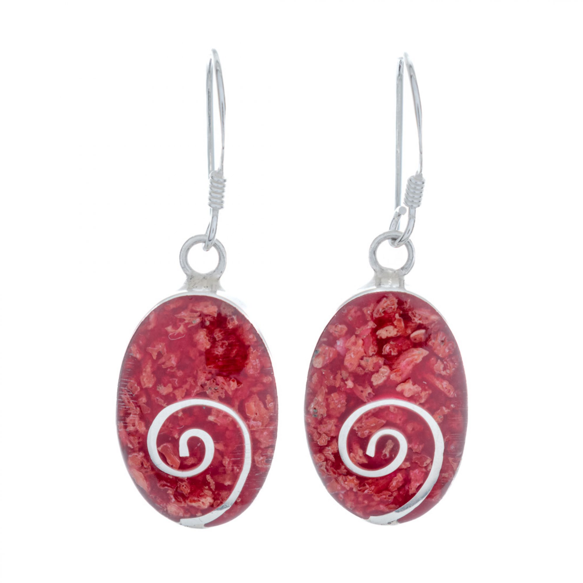 Coral dangle earrings