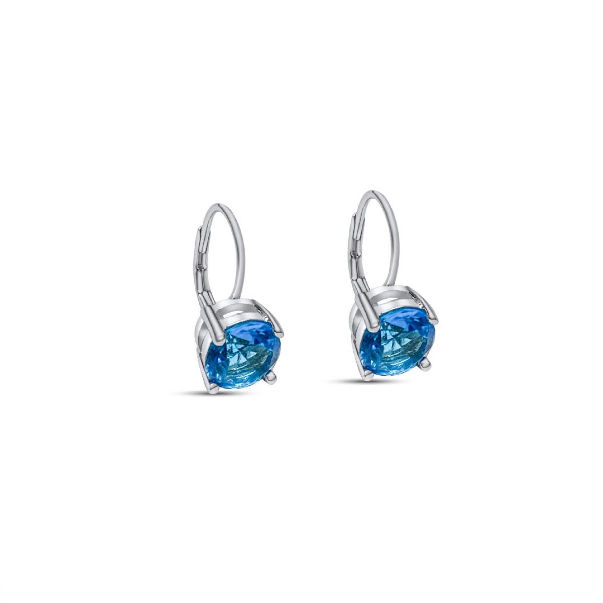 Silver earrings with aquamarine stone