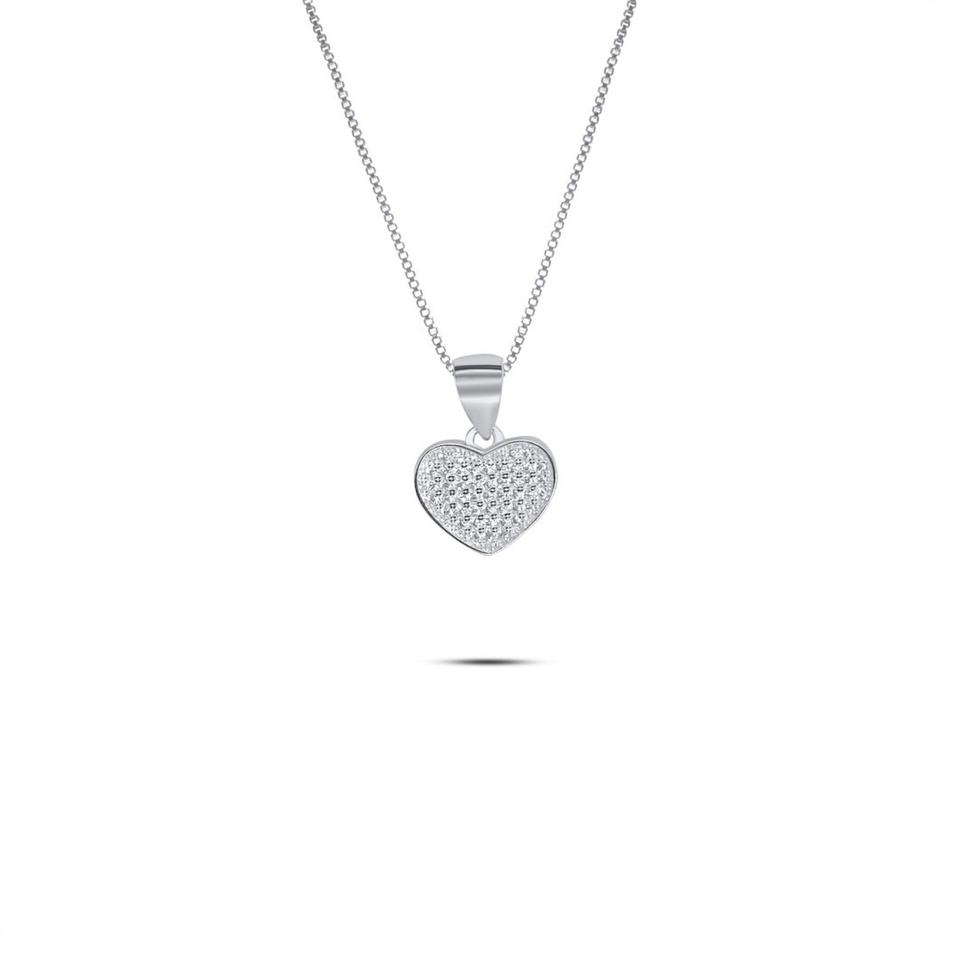 Heart necklace with zircon stones