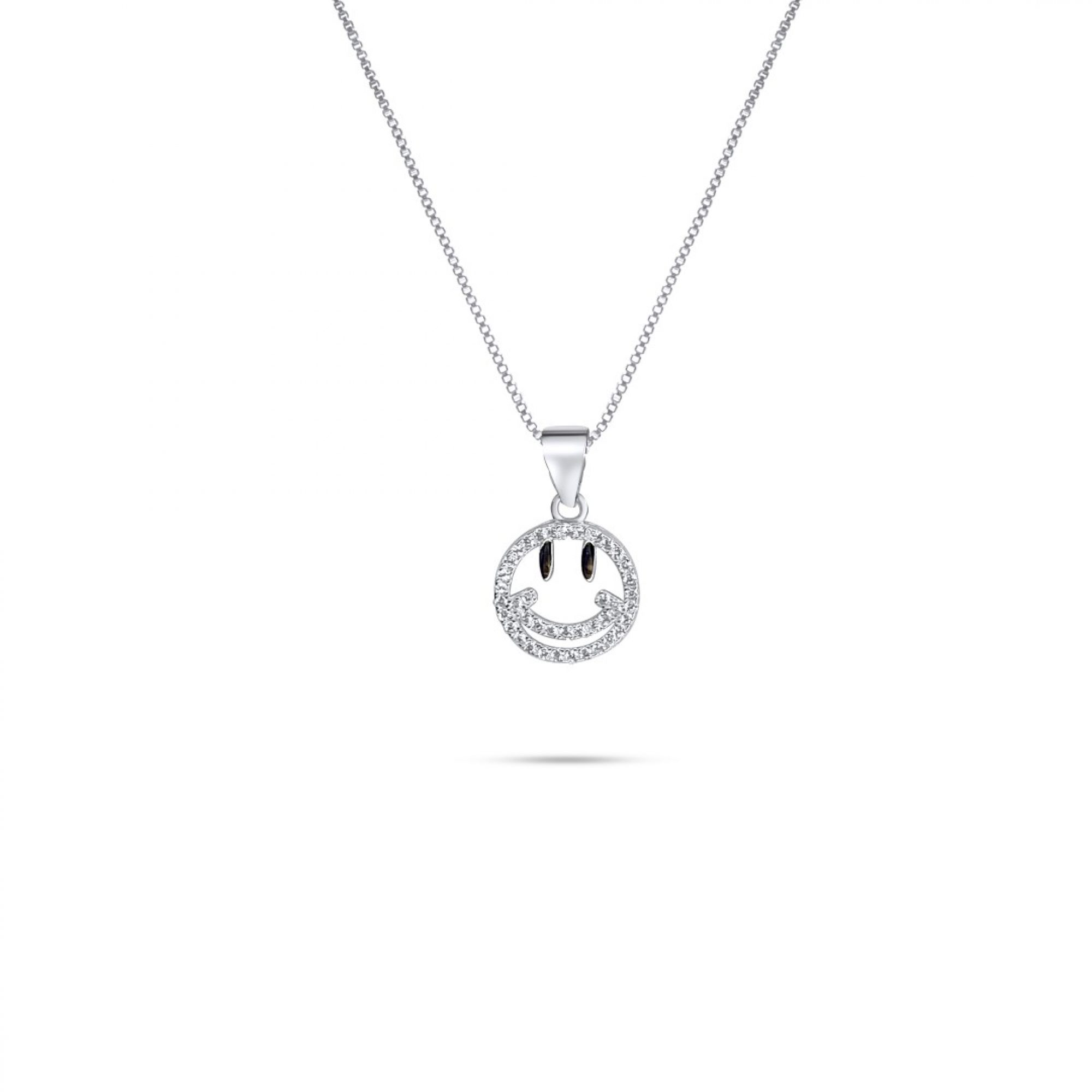 Emoji necklace with zircon stones
